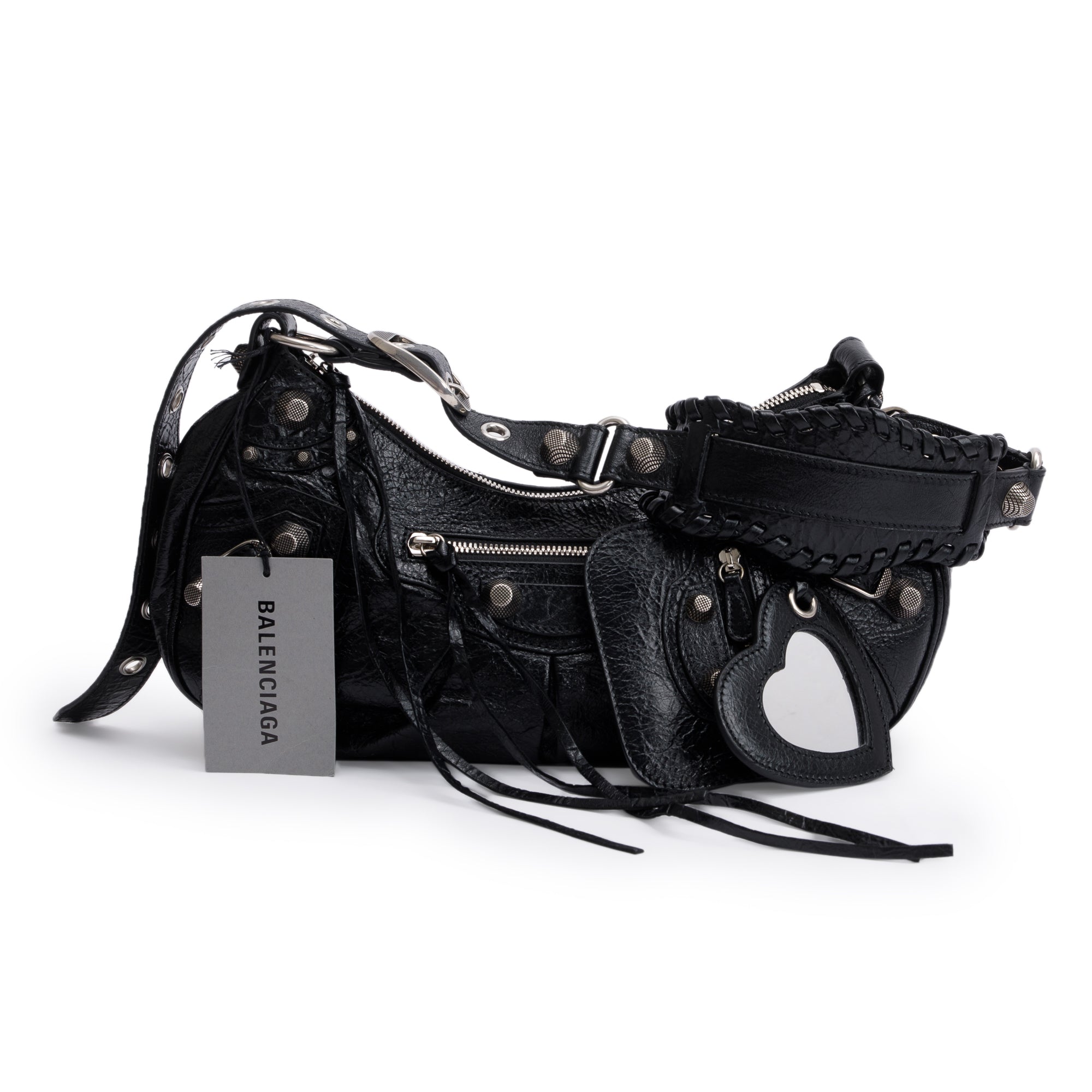 Balenciaga Black Arena Leather Le Cagole Small Shoulder Bag