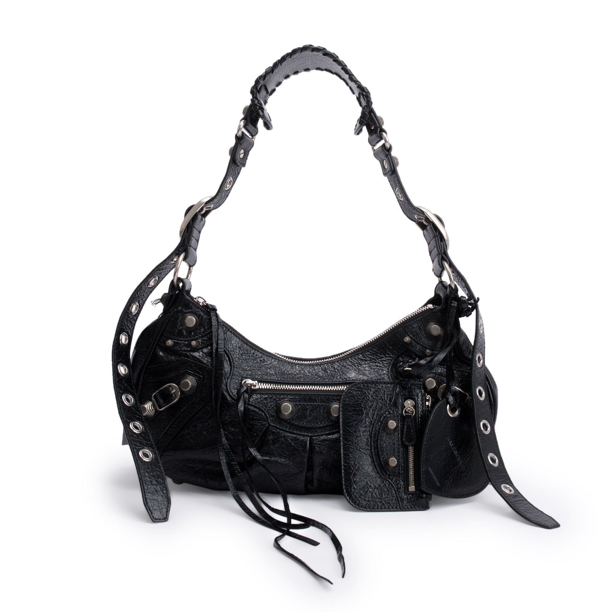 Balenciaga Black Arena Leather Le Cagole Small Shoulder Bag