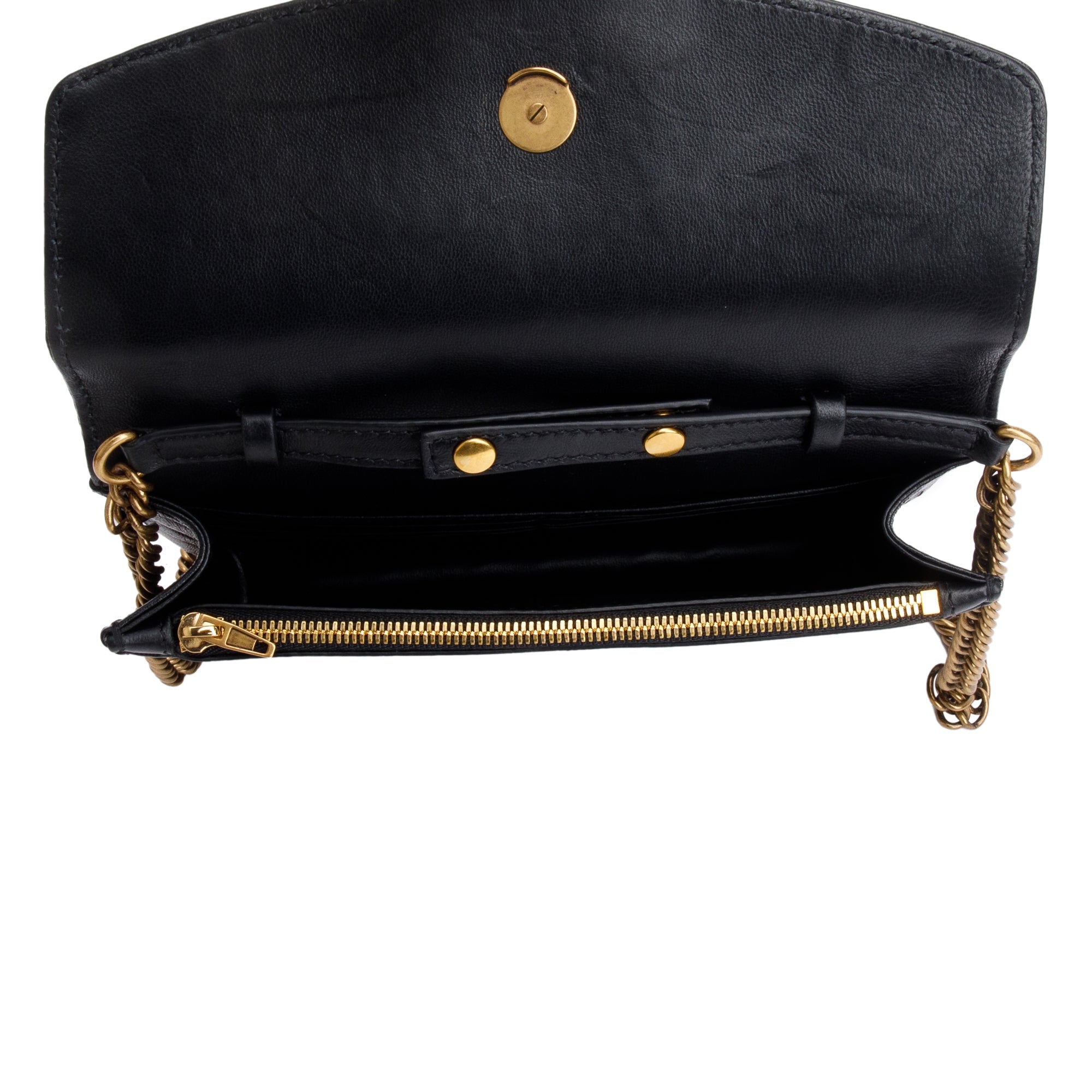 Balenciaga Black Calfskin Leather BB Wallet on Chain