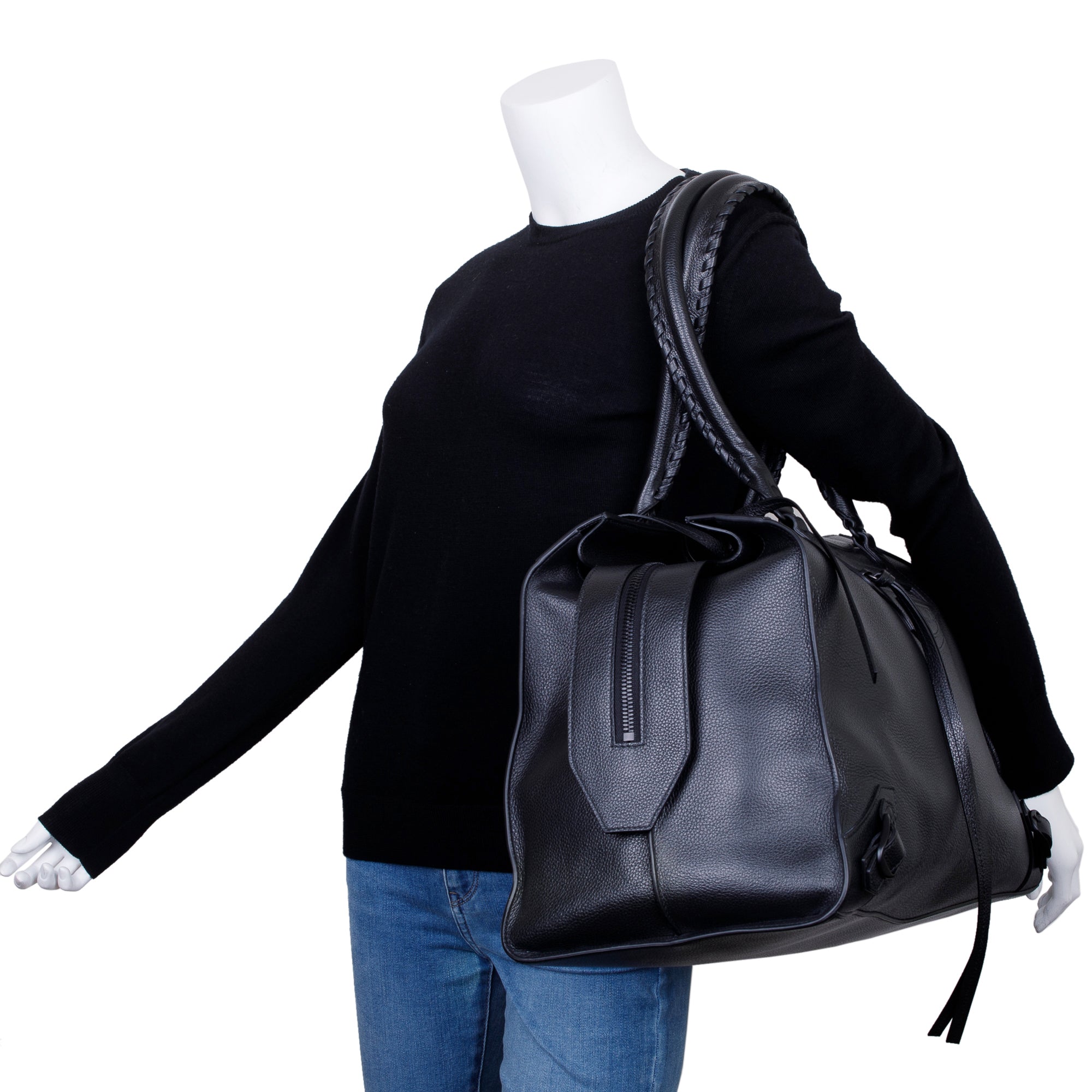 Balenciaga Black Calfskin Leather Large Neo Classic City Duffle Bag