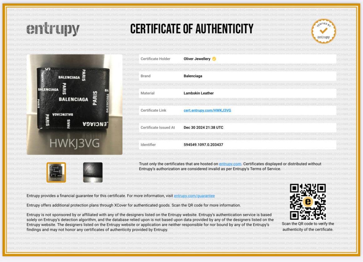 Balenciaga Black Calfskin Leather Logo Cash Square Bifold Wallet