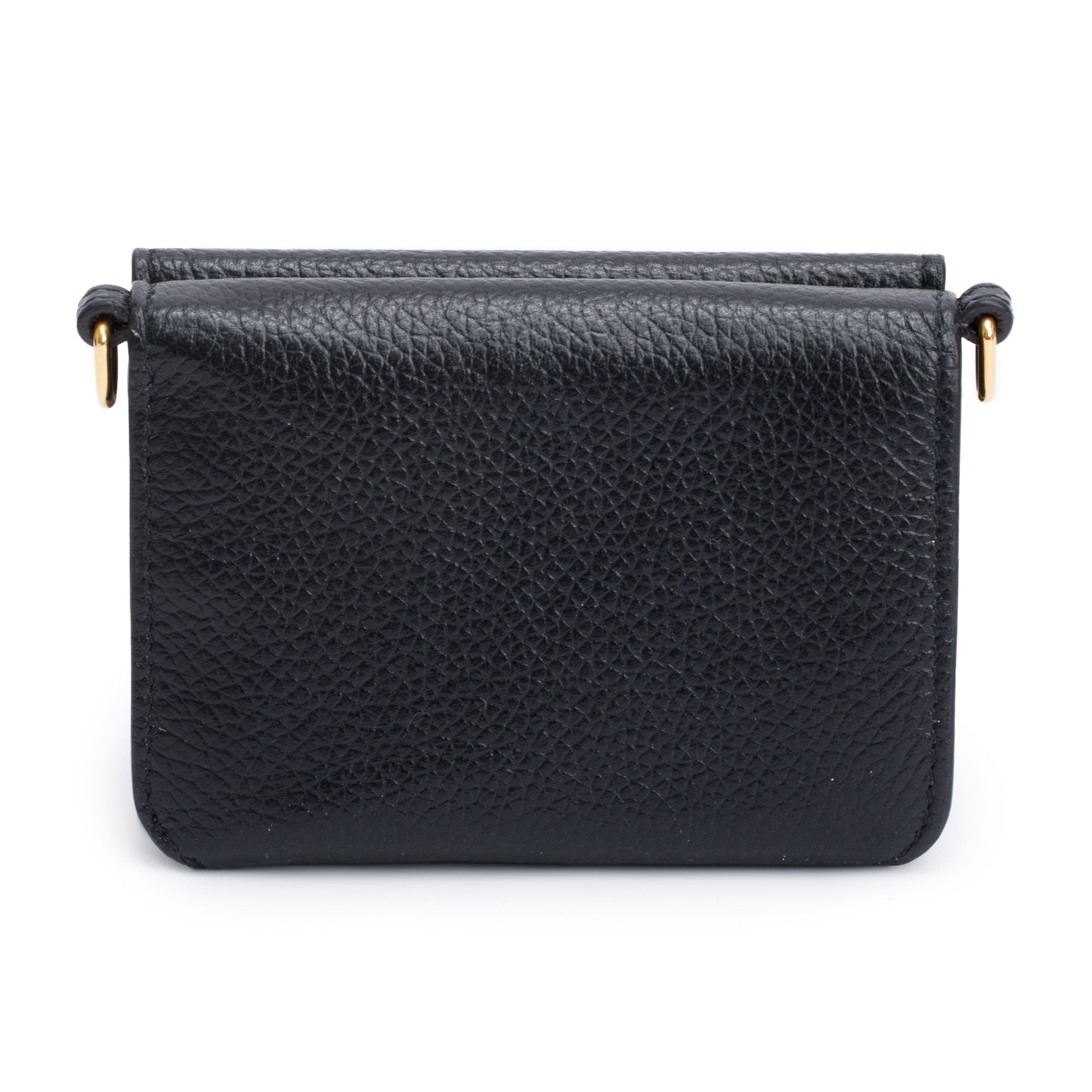 Balenciaga Black Calfskin Leather Logo Mini Cash Mini Wallet On Chain