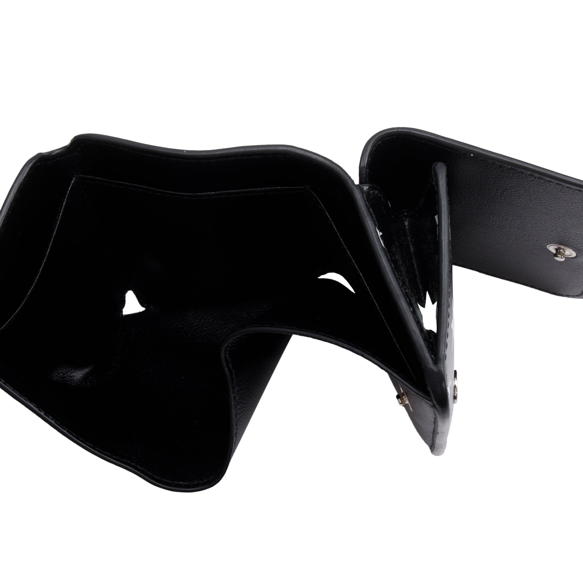 Balenciaga Black Calfskin Leather Logo Star Everyday Mini Compact Wallet w/ Box