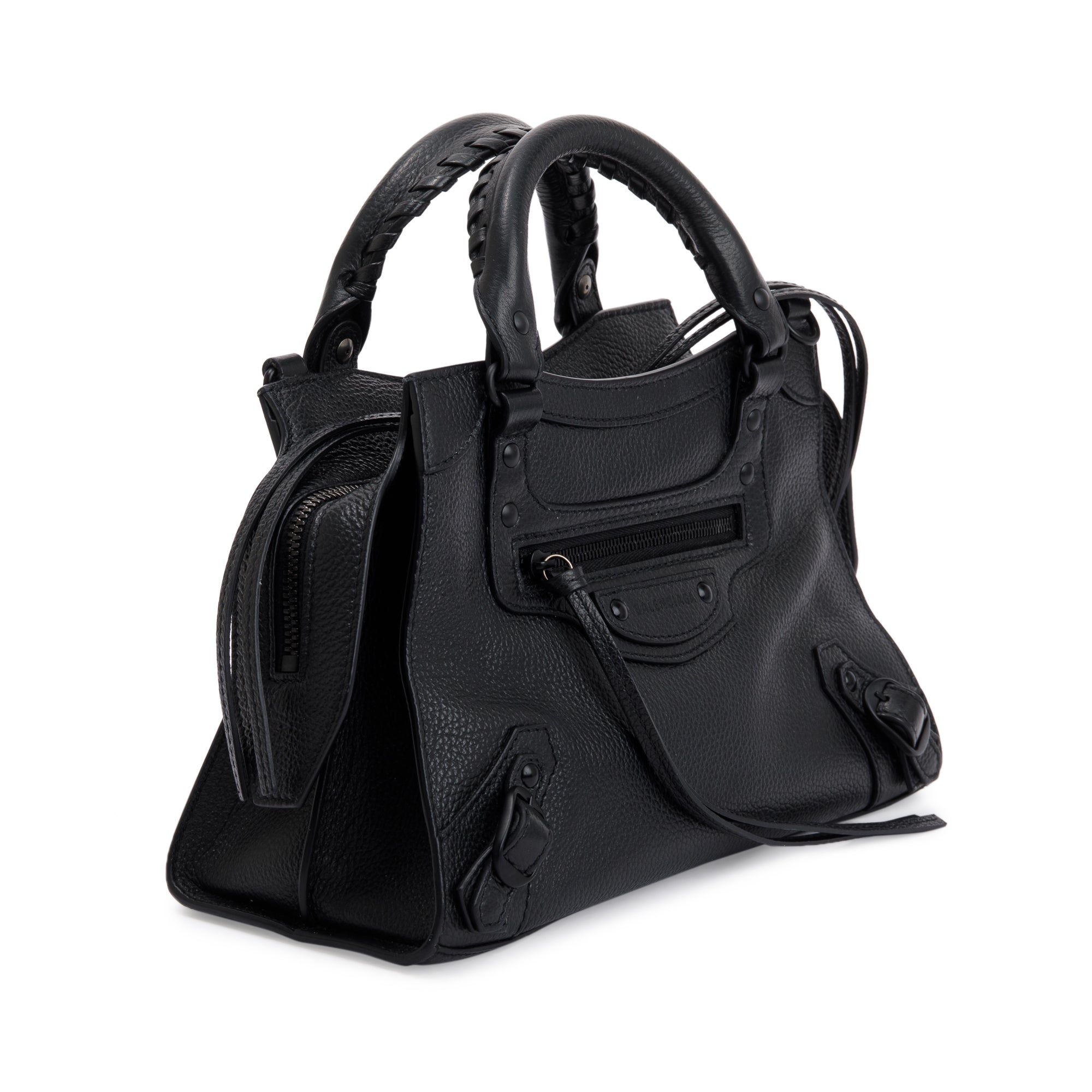 Balenciaga Black Calfskin Leather Neo Classic XS City Bag w/ Strap