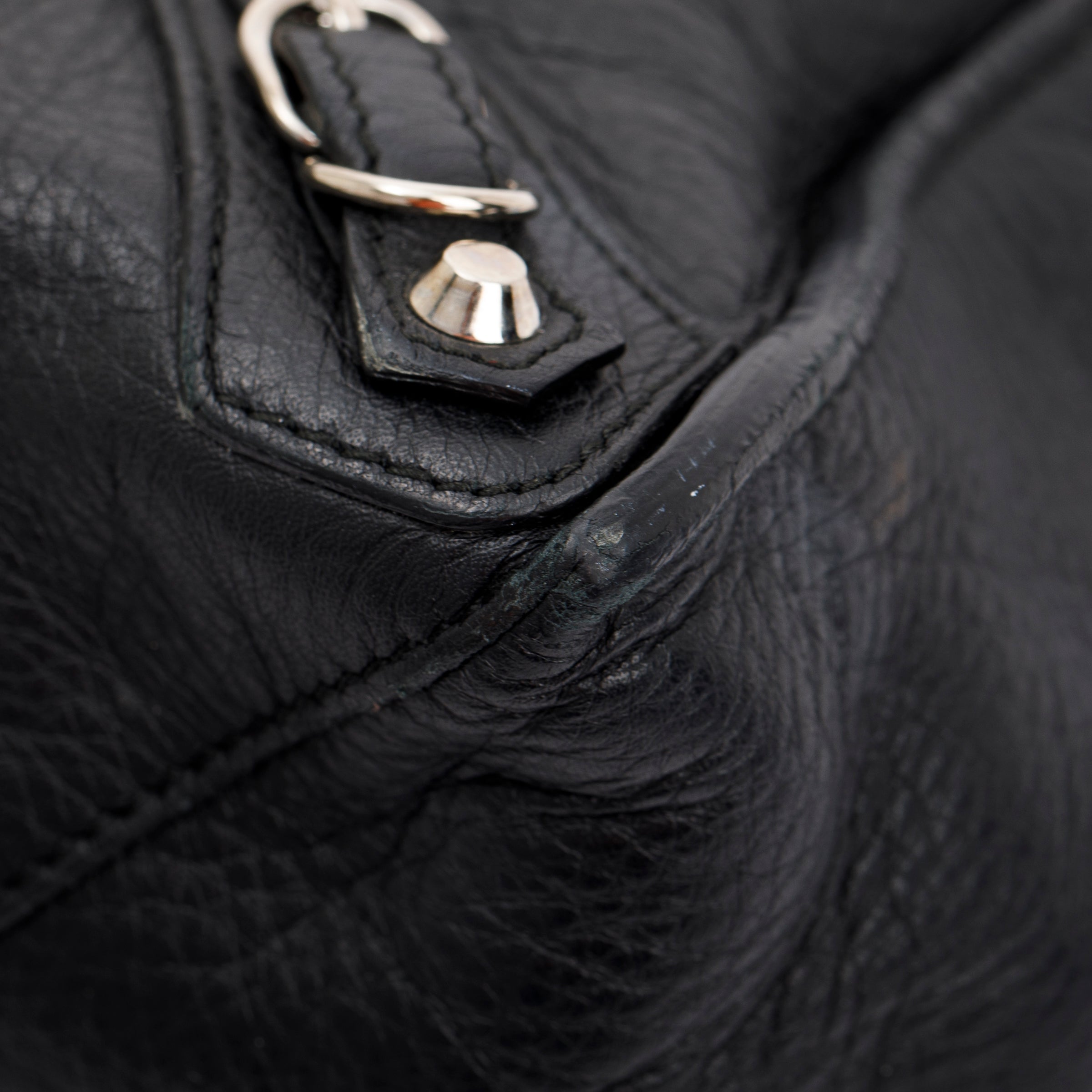 Balenciaga Black Calfskin Leather Papier A4 Zip-Around Tote