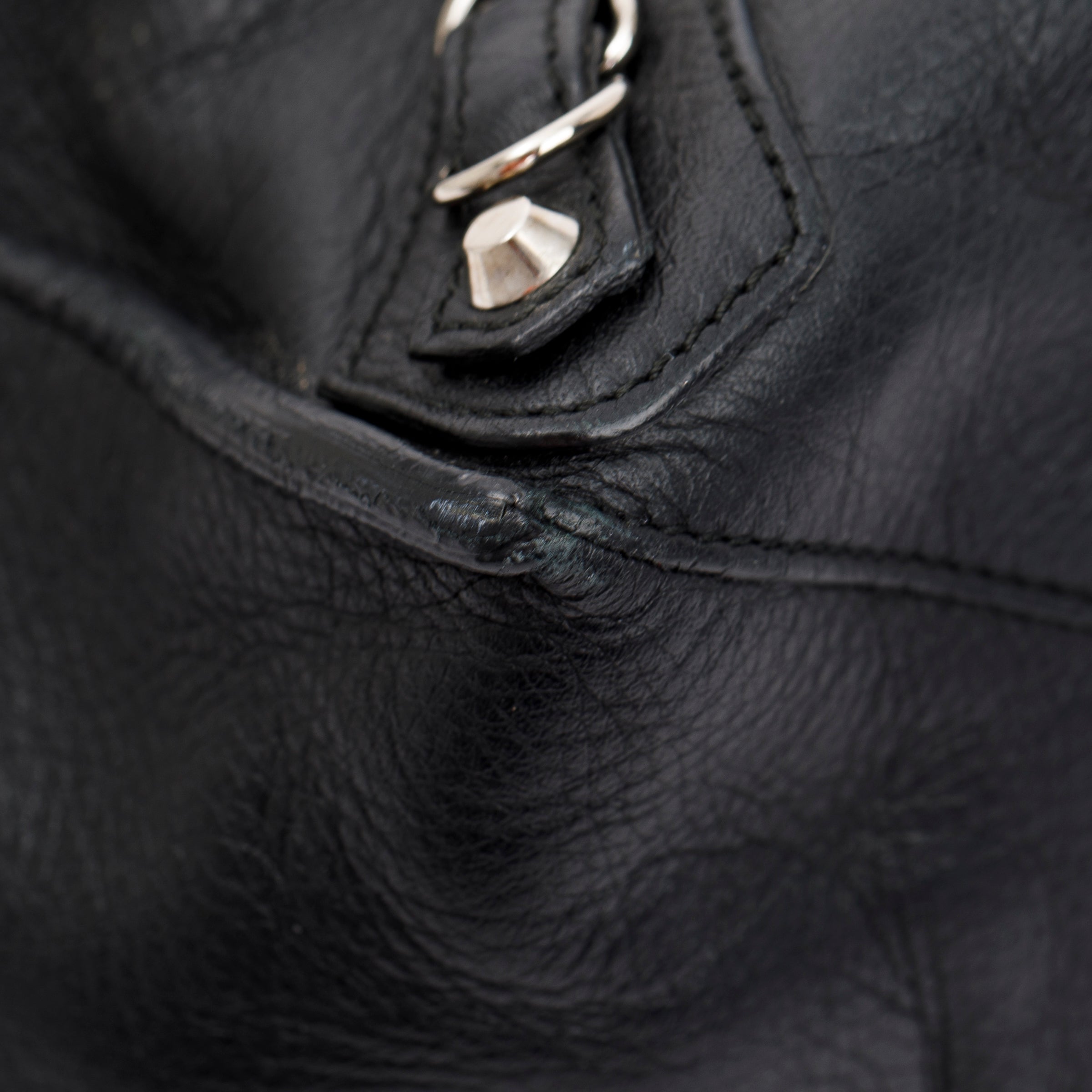 Balenciaga Black Calfskin Leather Papier A4 Zip-Around Tote