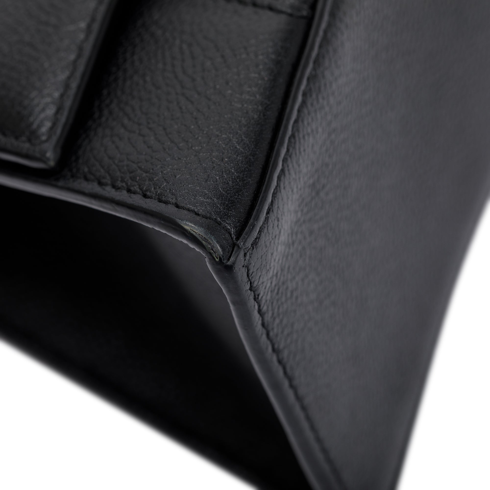 Balenciaga Black Calfskin Leather Small Hourglass Top Handle Bag w/ Strap