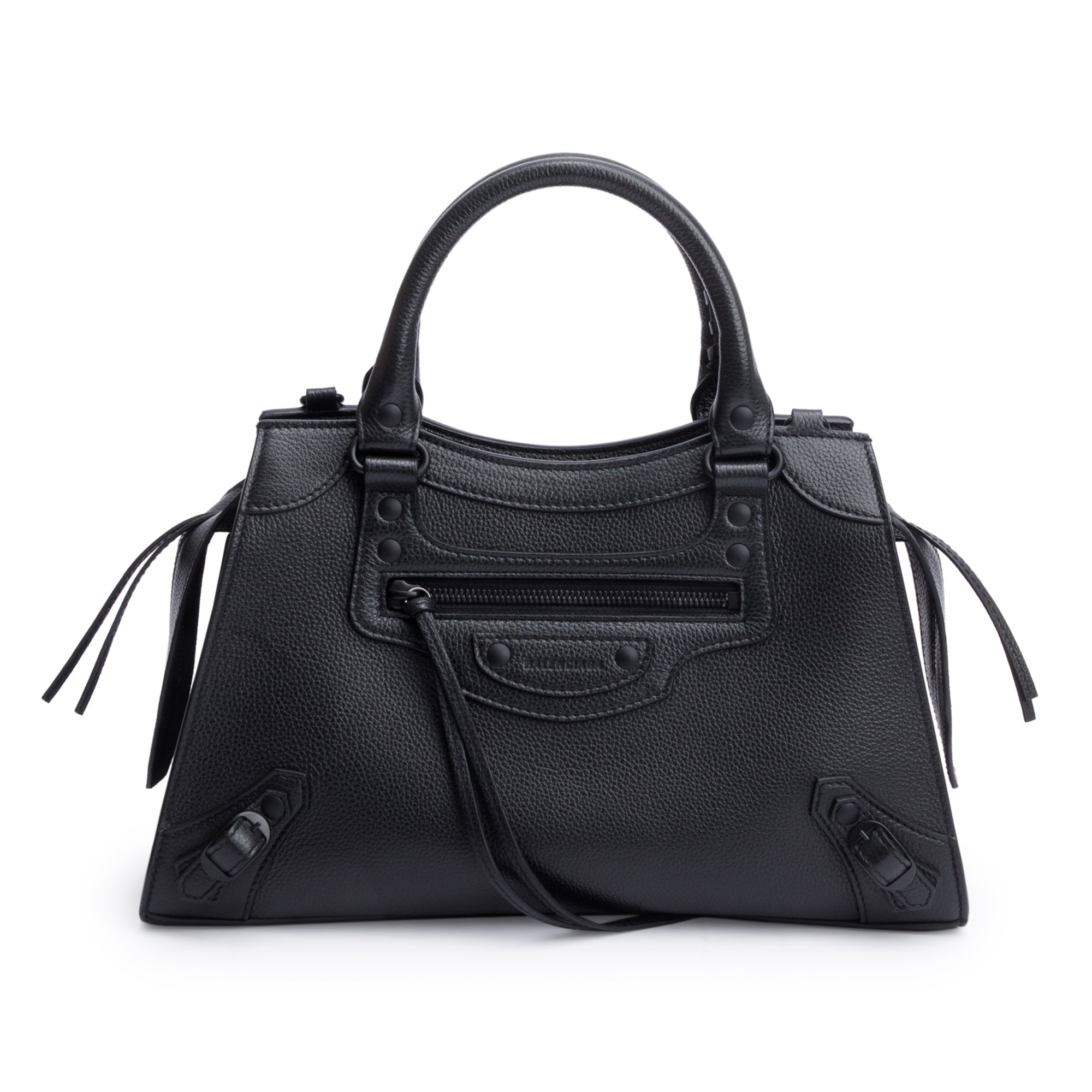 Balenciaga Black Calfskin Leather Small Neo Classic Top Handle Bag
