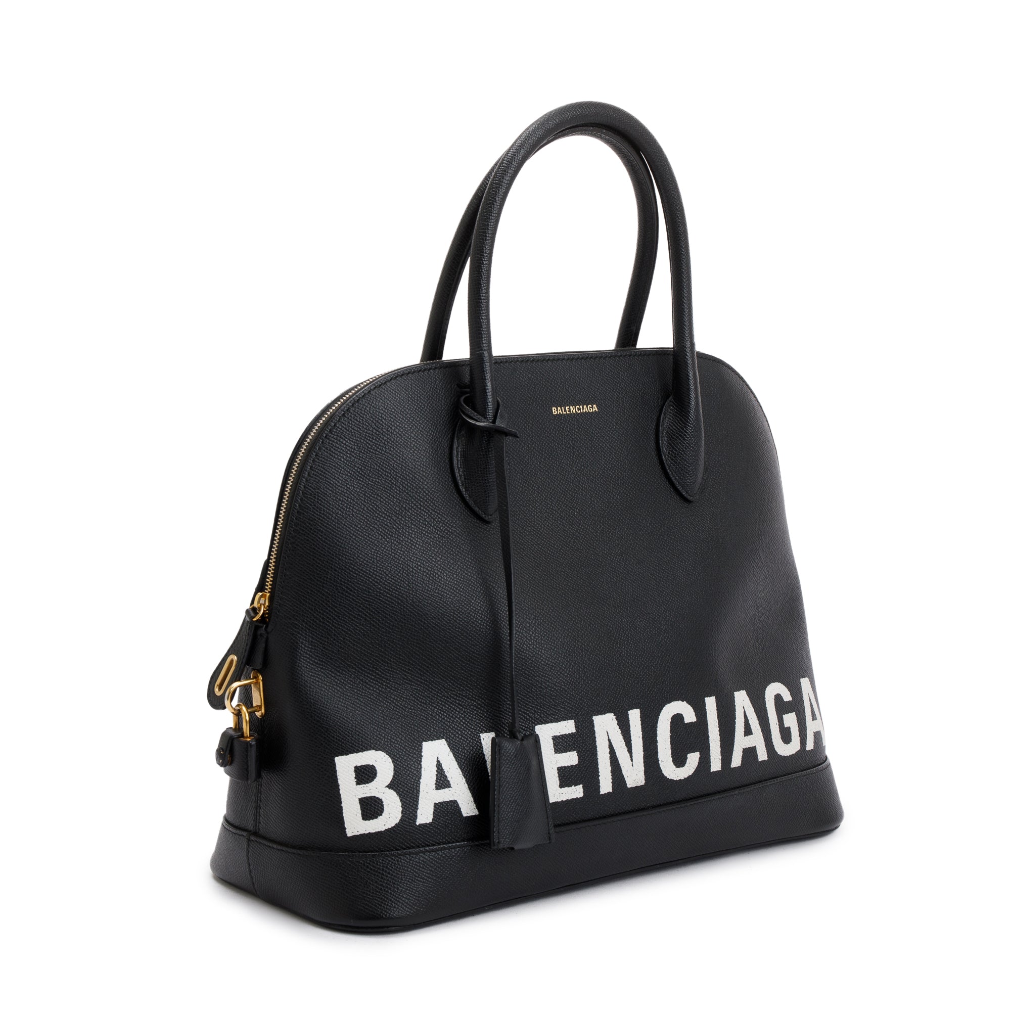 Balenciaga Black Calfskin Leather Ville M Top Handle Bag