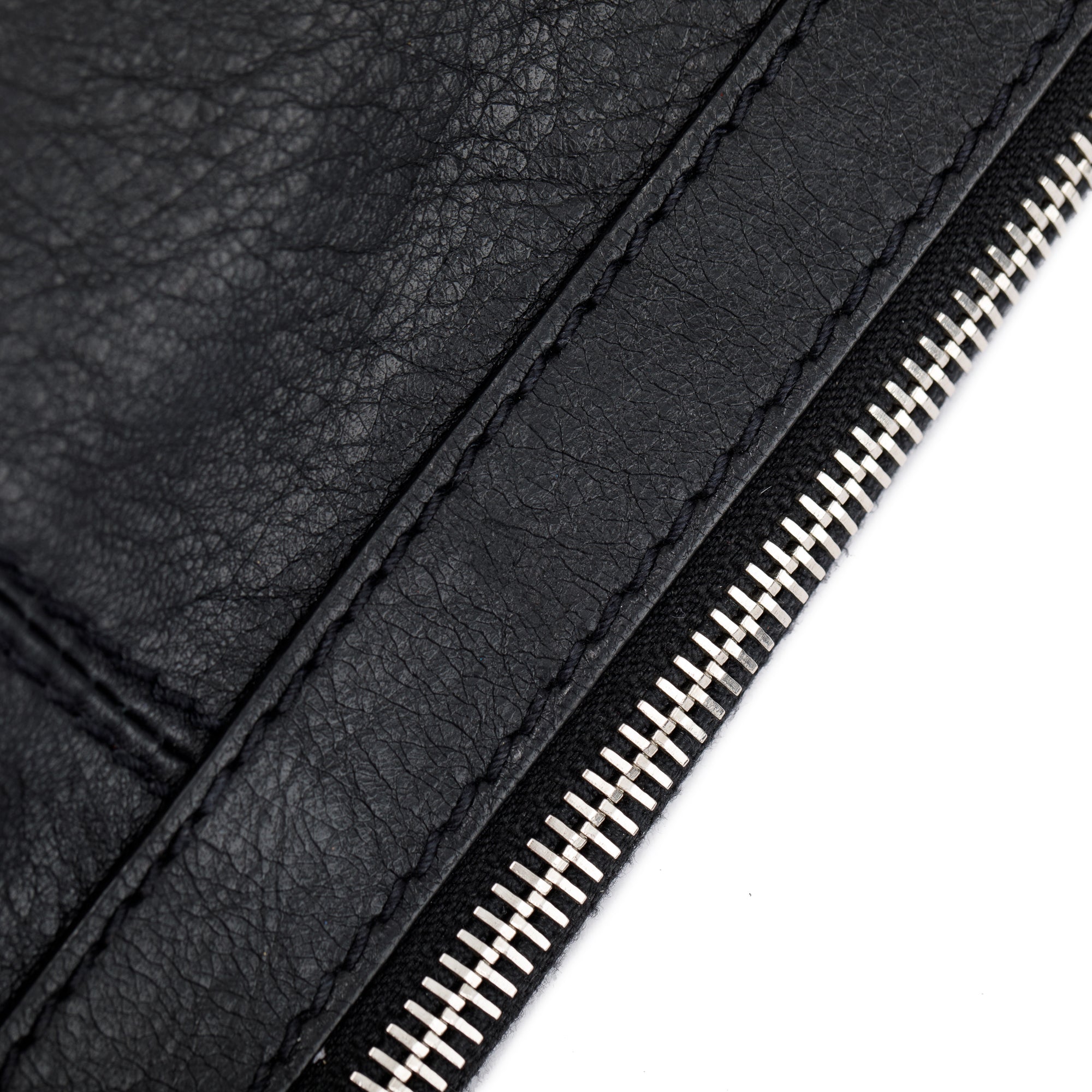 Balenciaga Black Calfskin Motocross Classic Clip L Pouch