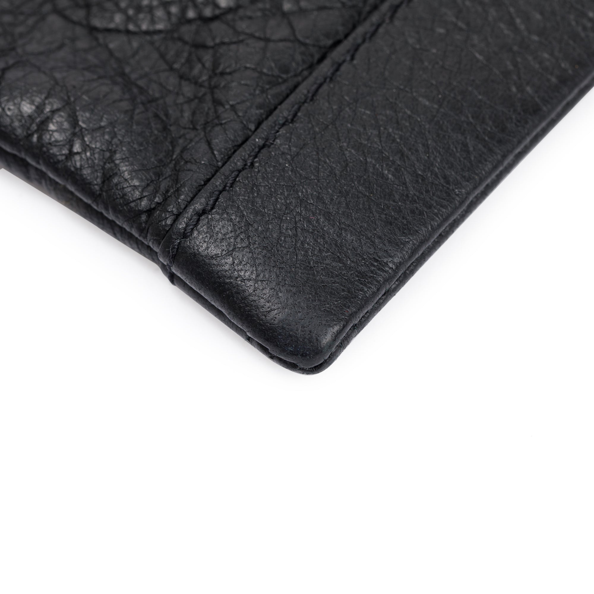 Balenciaga Black Calfskin Motocross Classic Clip L Pouch