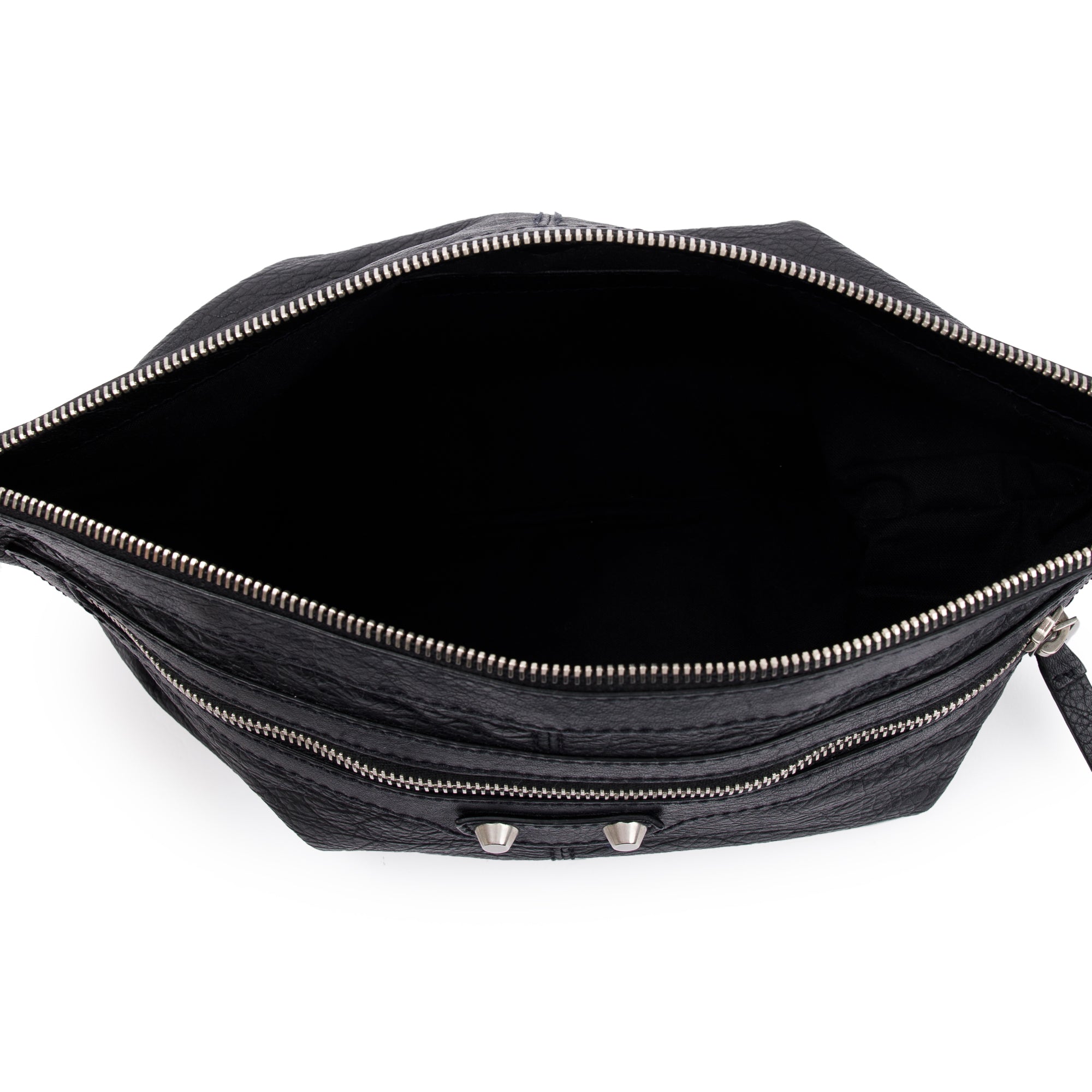 Balenciaga Black Calfskin Motocross Classic Clip L Pouch