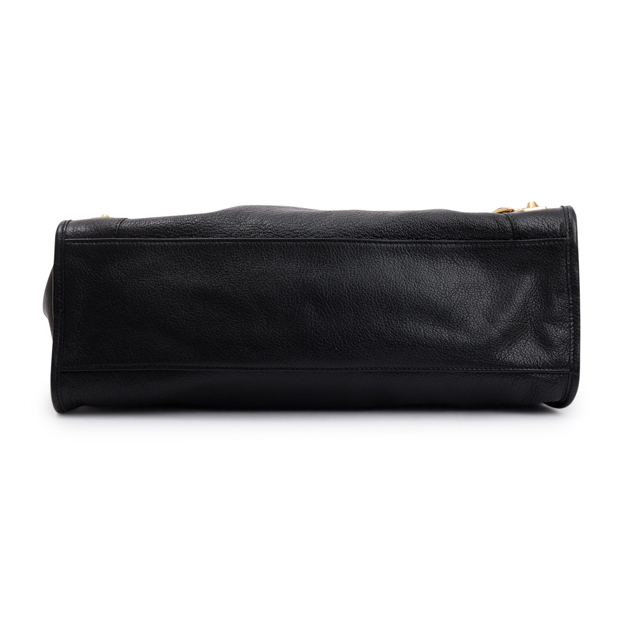 Balenciaga Black Chevre Leather Metallic Edge City Bag