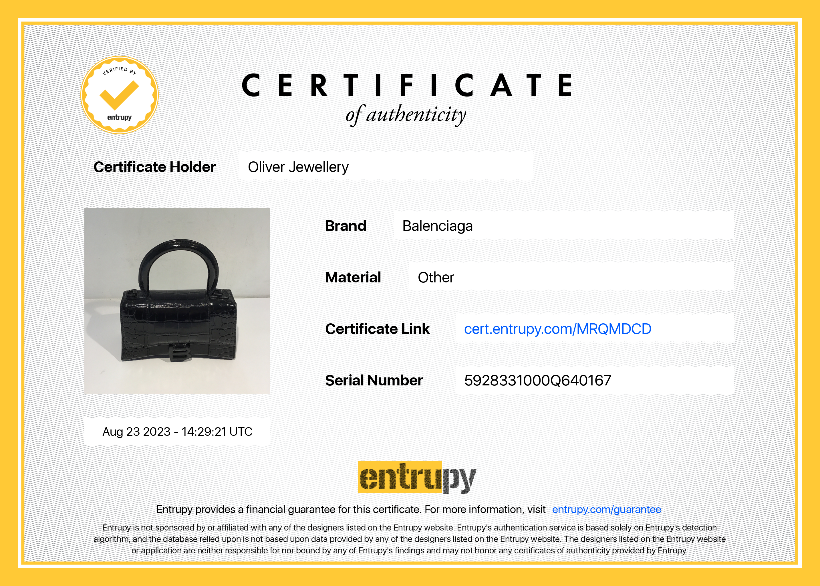 Balenciaga Black Croc-Embossed Hourglass XS Top Handle Bag