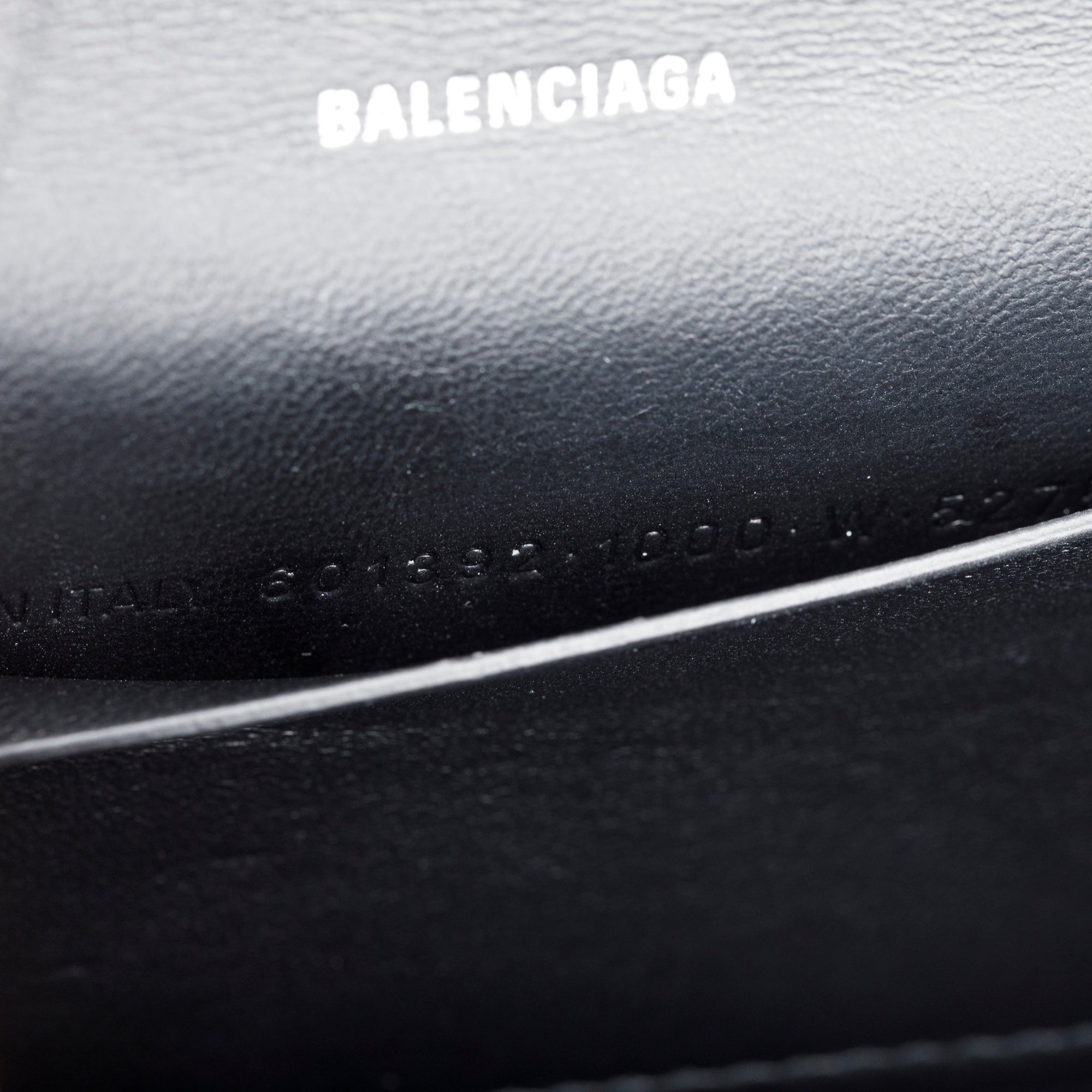Balenciaga Black Croc-Embossed Leather Phone Holder Wallet on Chain w/ Box