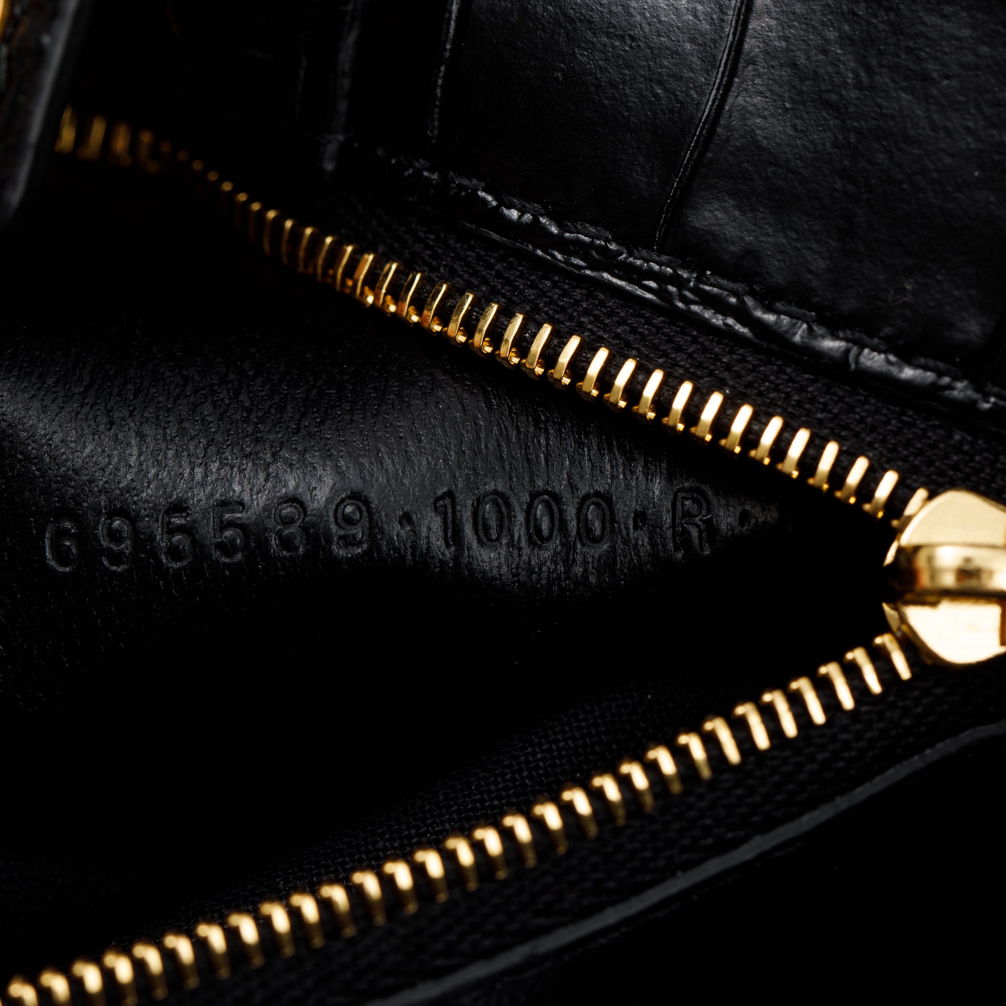 Balenciaga Black Croc-Embossed Leather Xx Small Hobo Bag