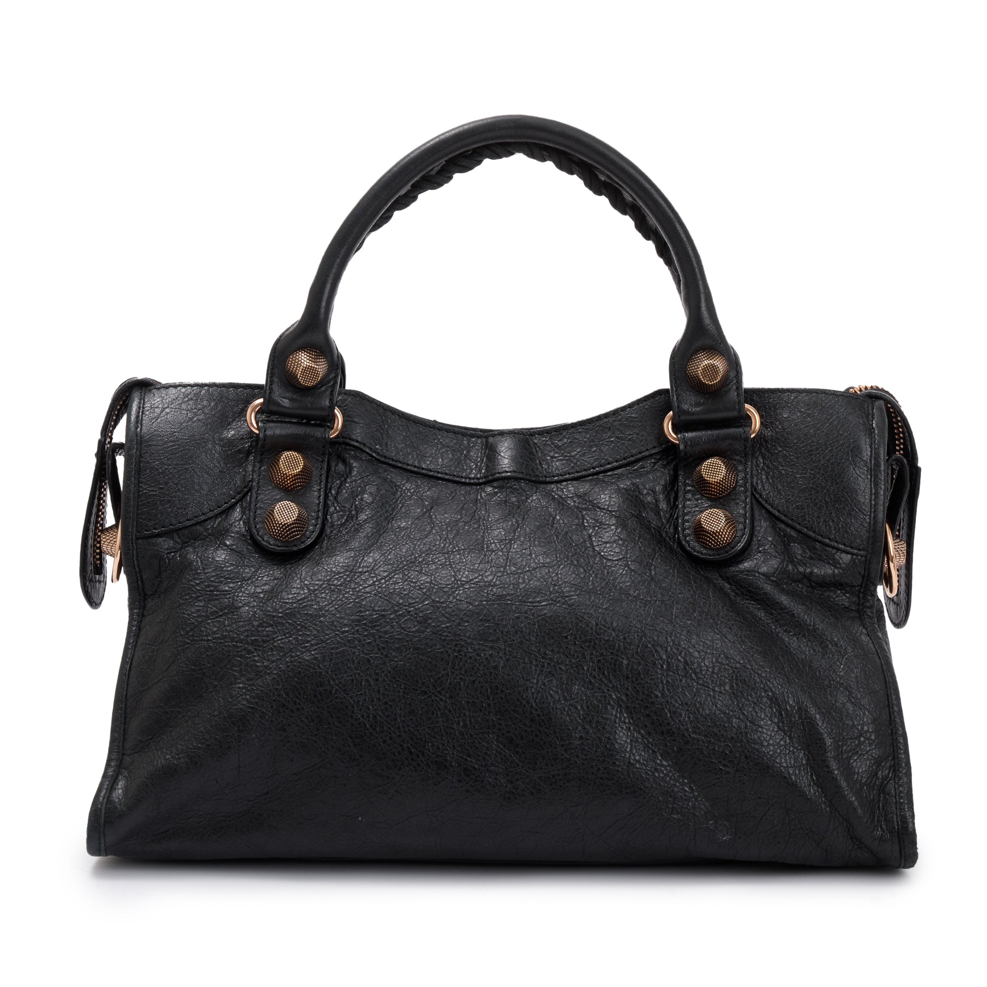 Balenciaga Black Distressed Arena Leather Giant 21 City Bag
