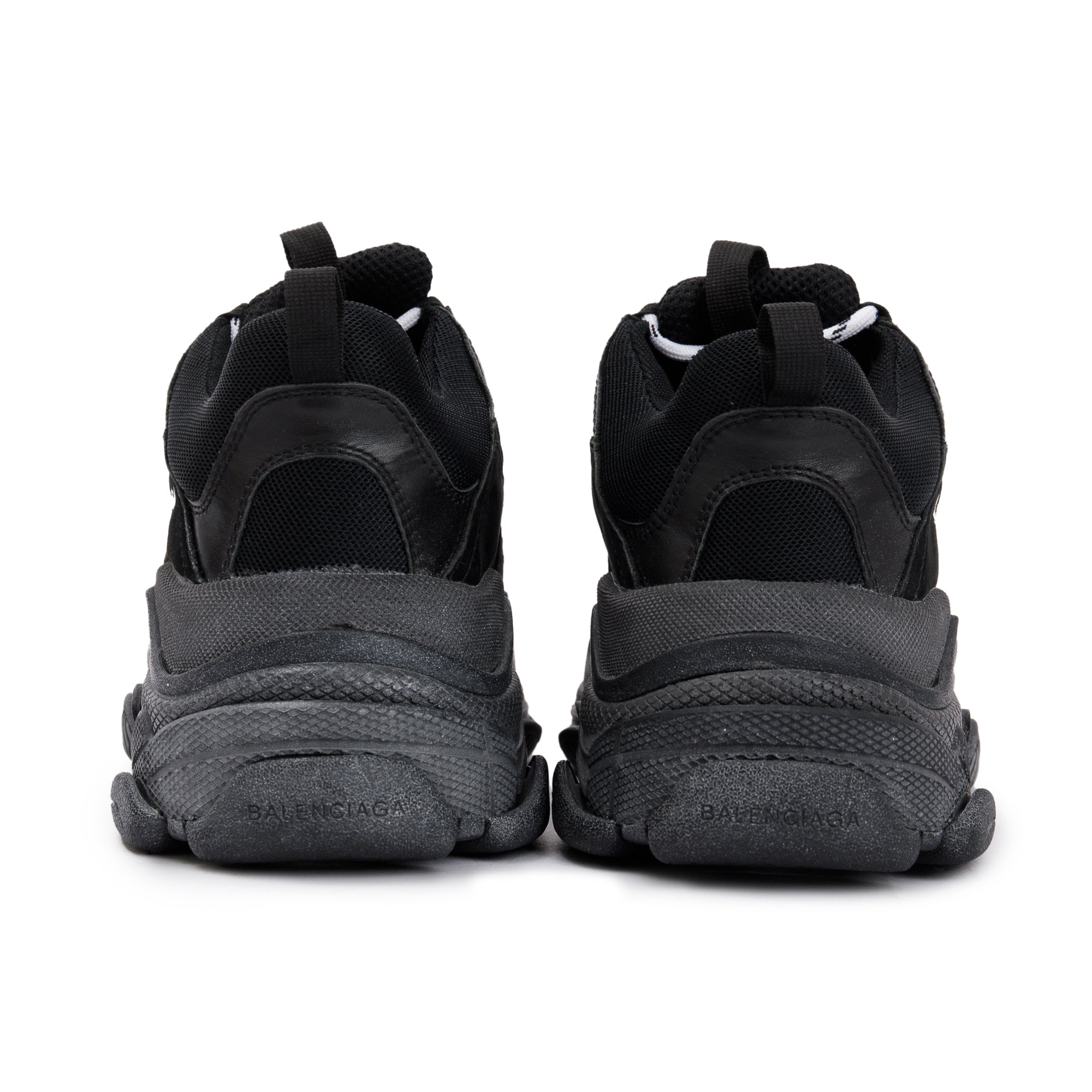 Balenciaga Black Fabric Mesh Triple S Chunky Sneakers, Size 38