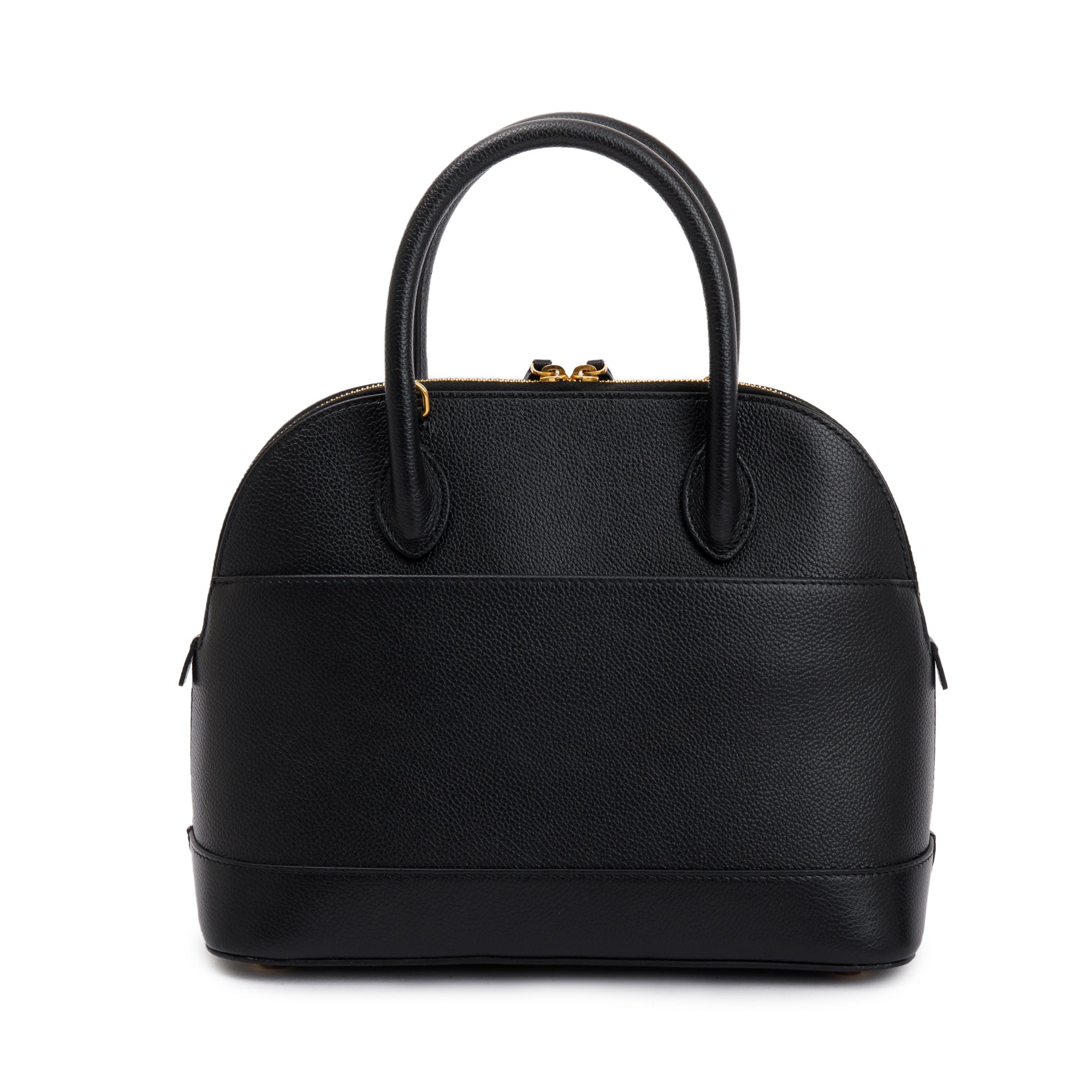 Balenciaga Black Grained Calfskin Leather Ville S Top Handle Bag w/ Strap