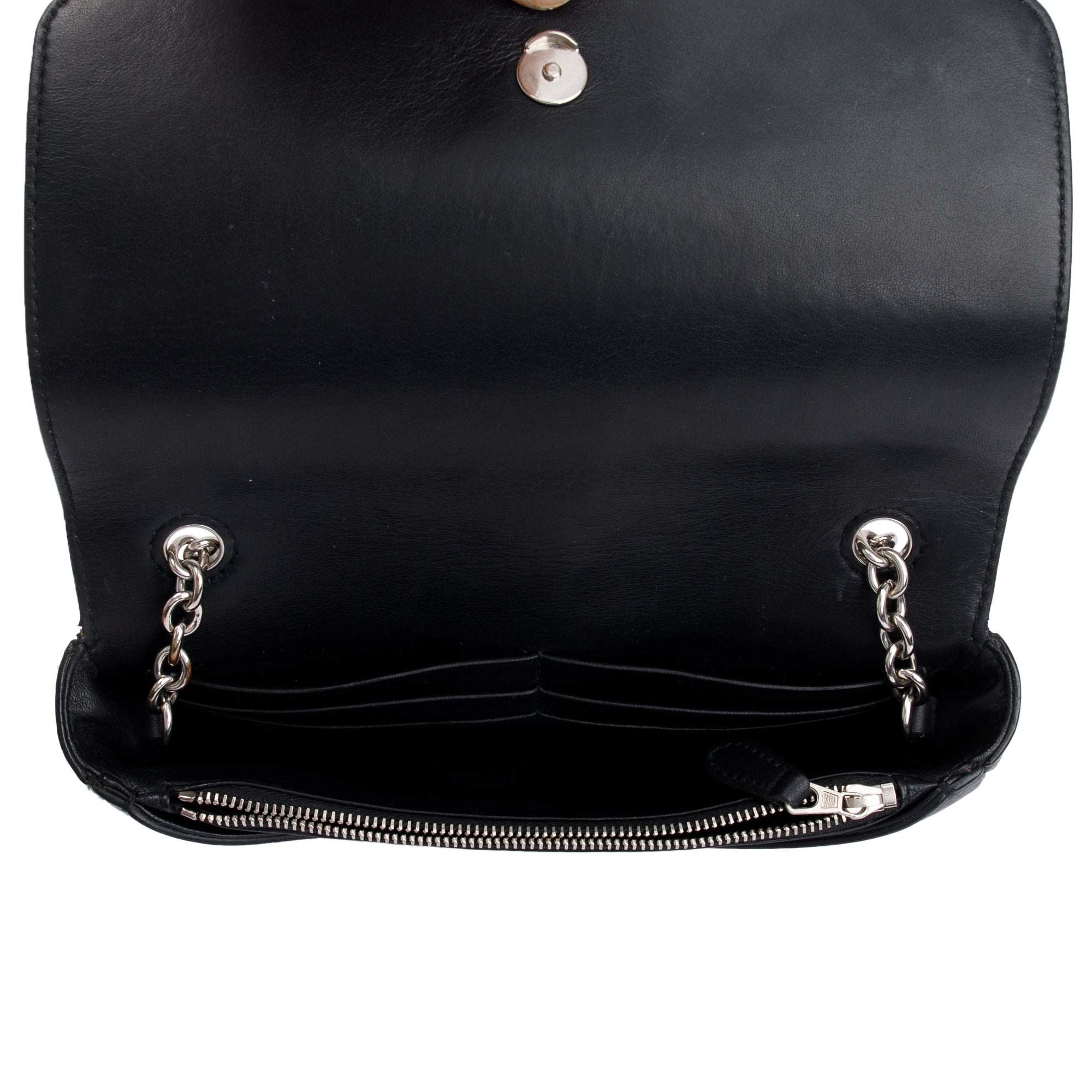 Balenciaga Black Leather Everyday Wallet On Chain