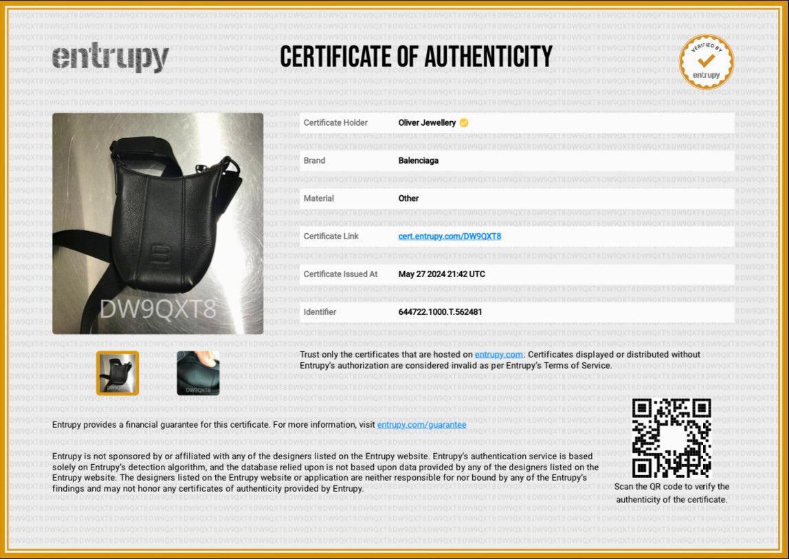 Balenciaga Black Leather Hourglass Phone Holder Crossbody Bag