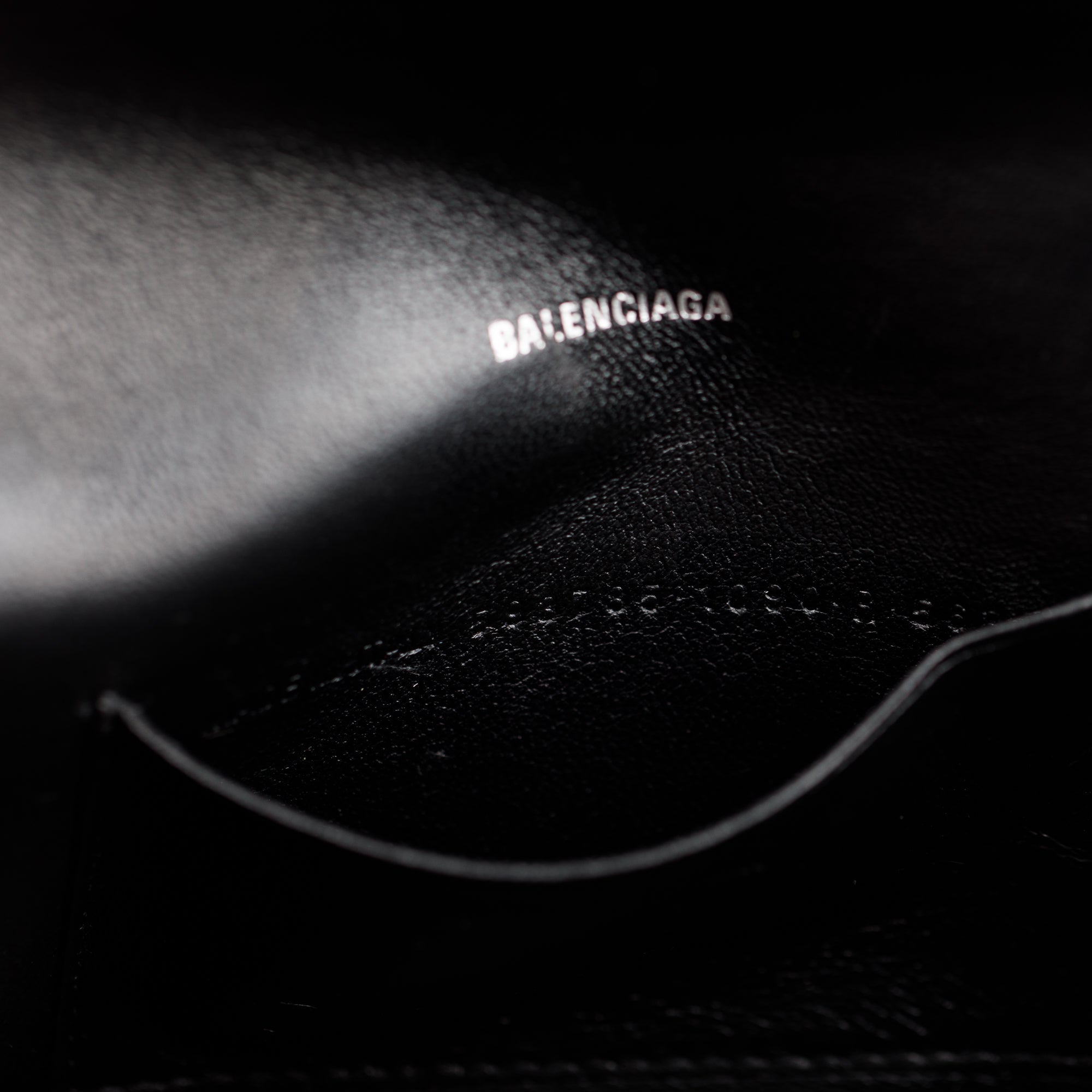 Balenciaga Black Leather Phone Holder Wallet on Chain