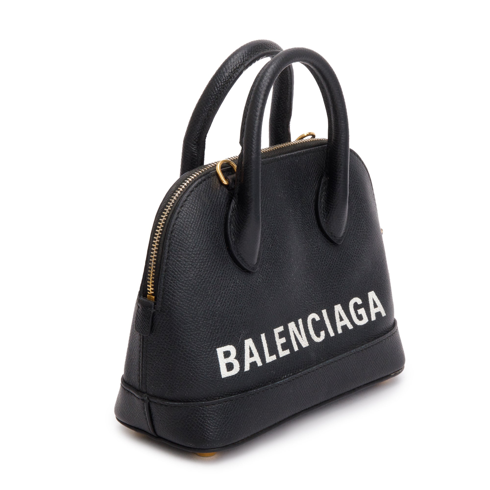 Balenciaga Black Leather XXS Ville Top Handle Bag