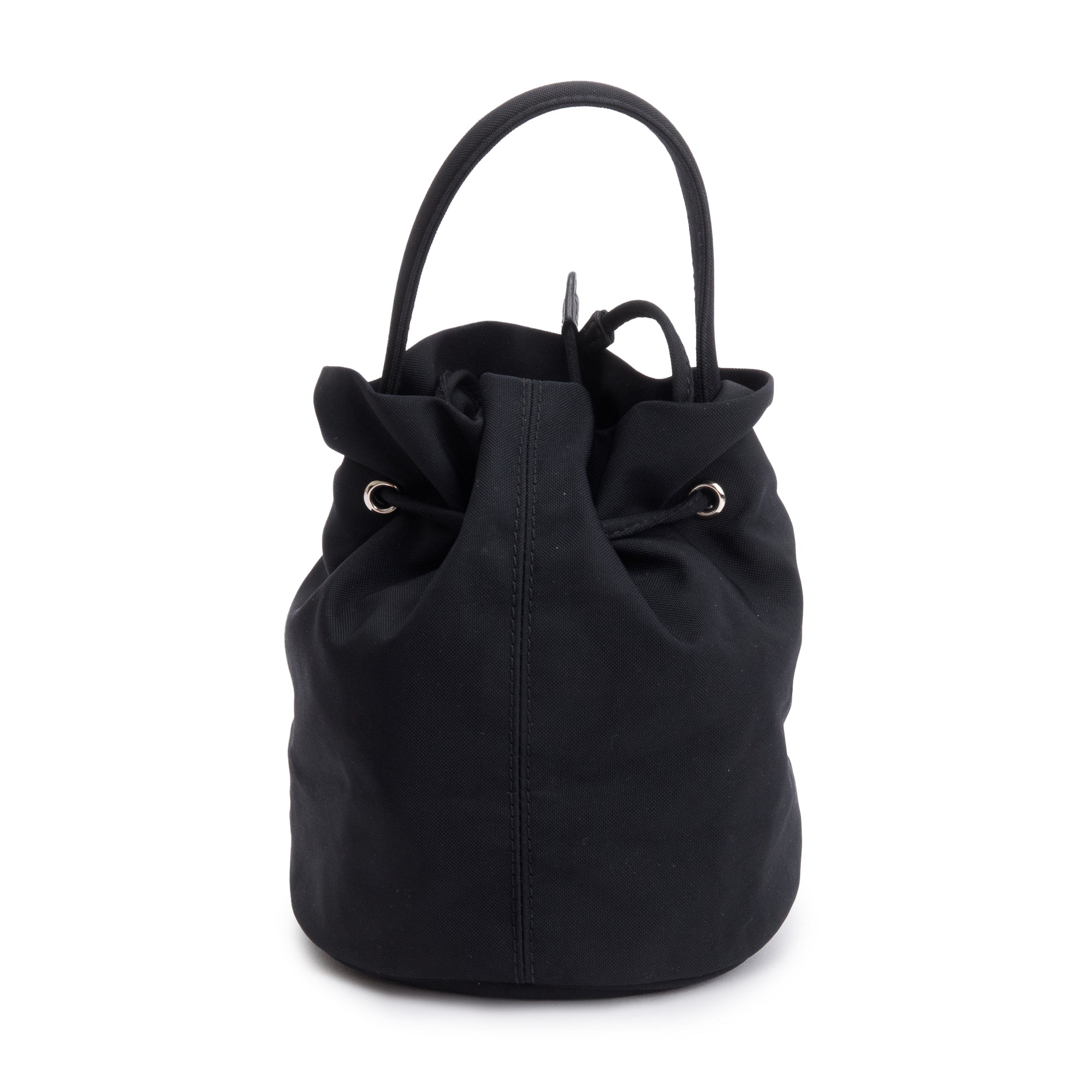 Balenciaga Black Nylon Wheel XS Drawstring Bucket Bag w/ Strap
