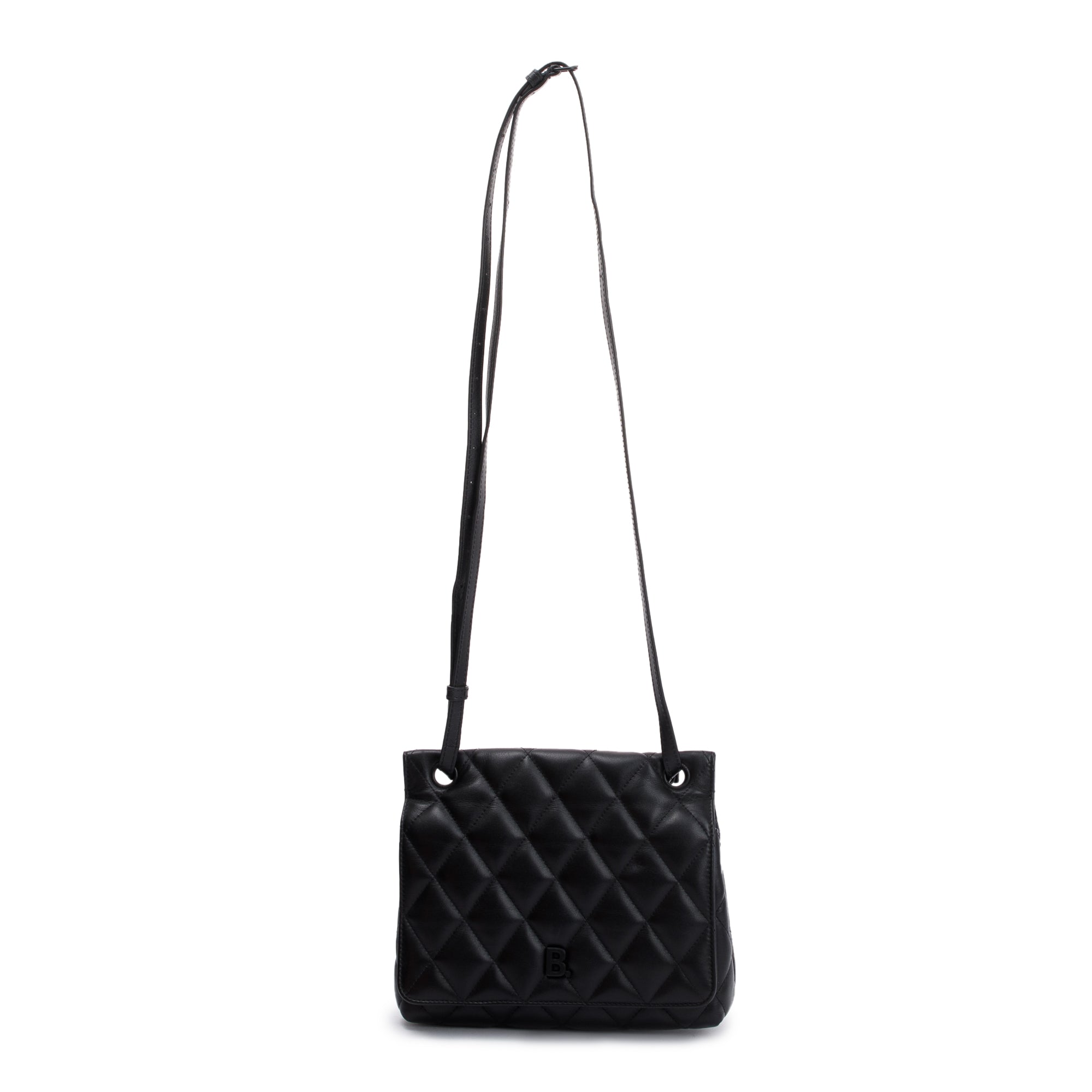 Balenciaga Black Quilted Nappa Leather Medium Touch B Shoulder Bag