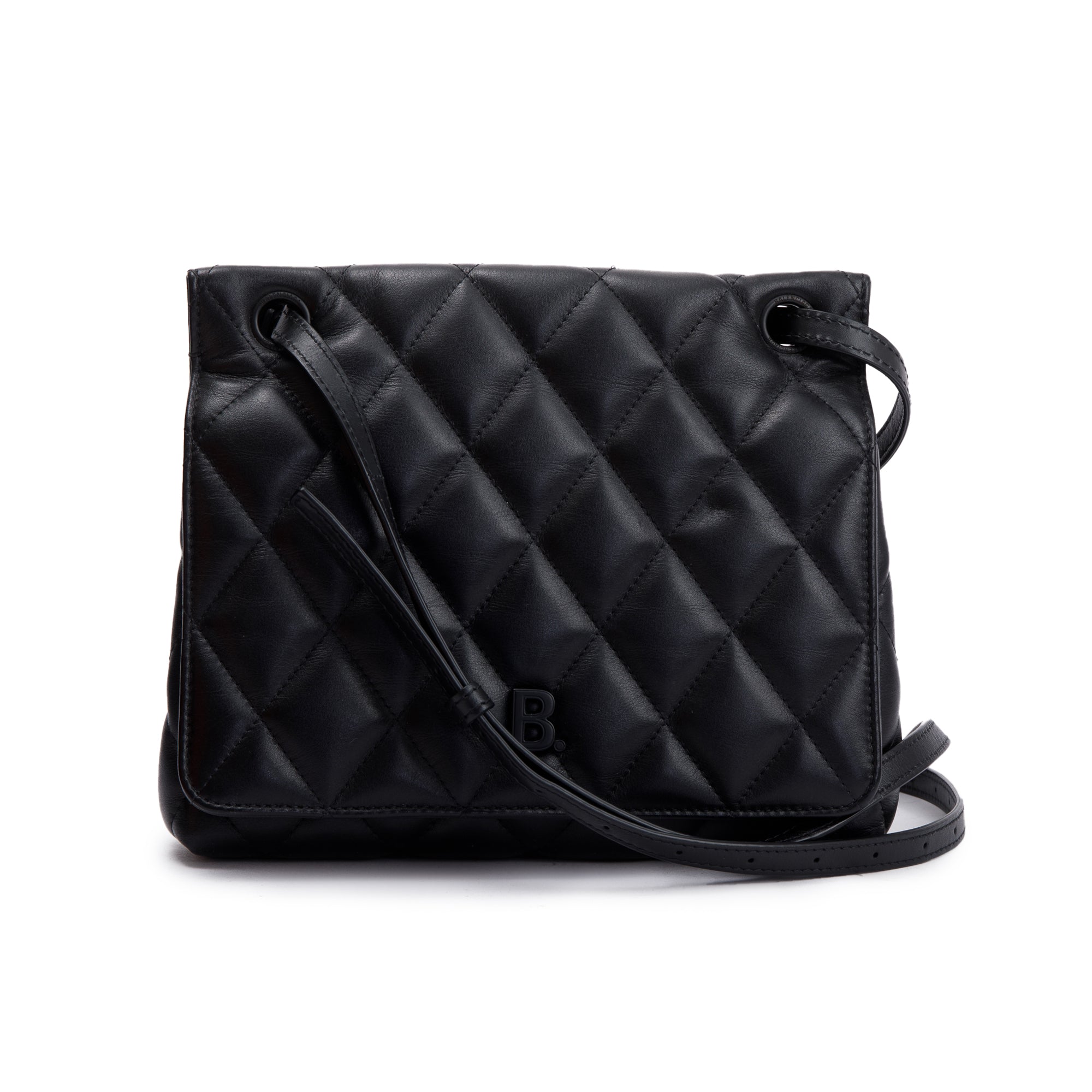 Balenciaga Black Quilted Nappa Leather Medium Touch B Shoulder Bag