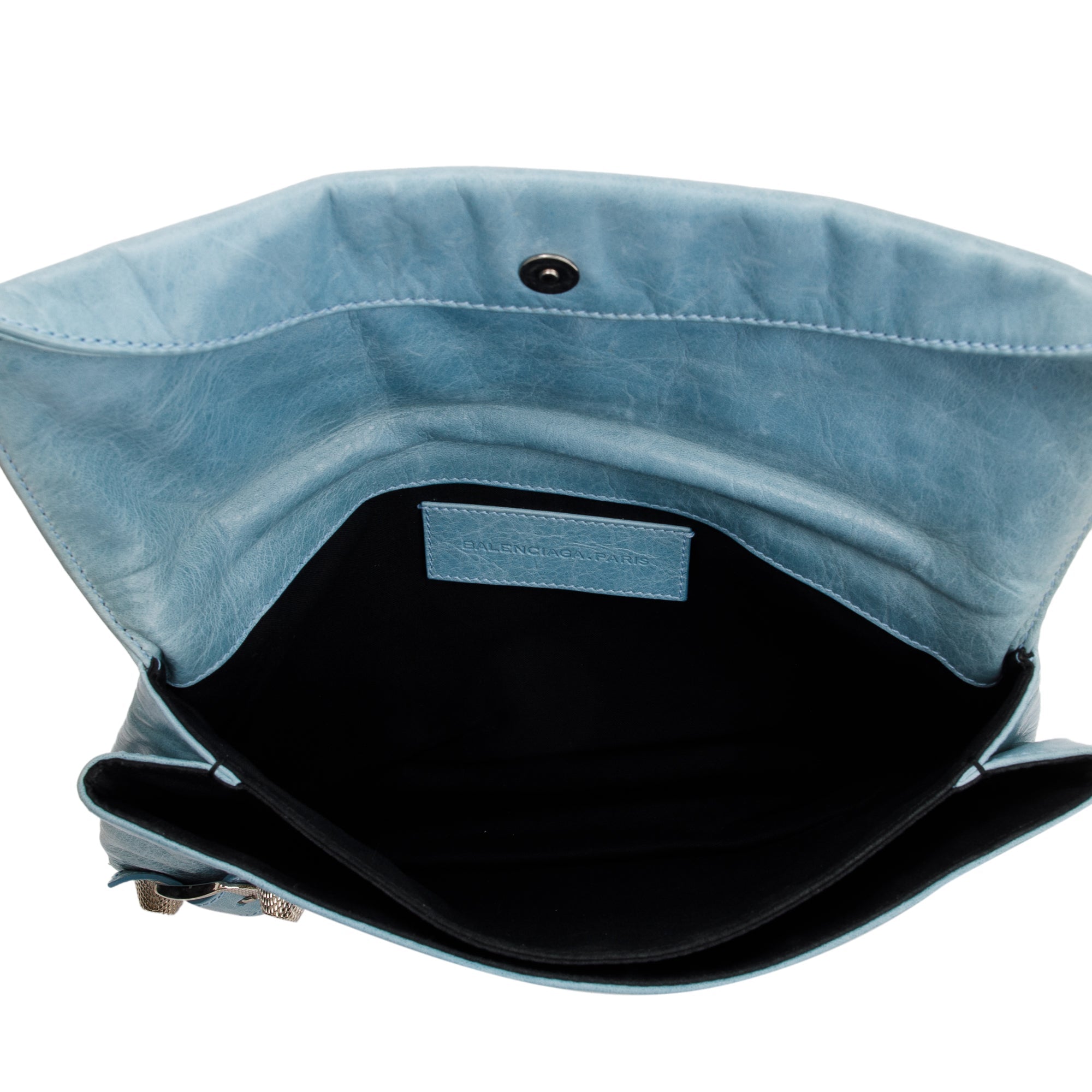 Balenciaga Blue Agneau Leather Giant 12 Envelope Clutch