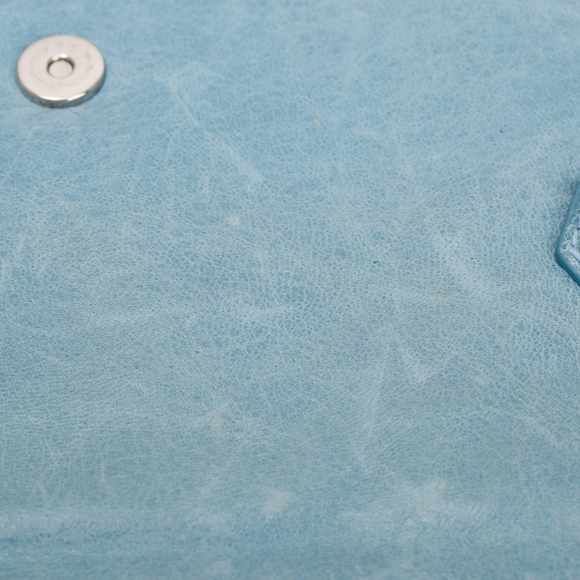 Balenciaga Blue Agneau Leather Giant 12 Envelope Clutch