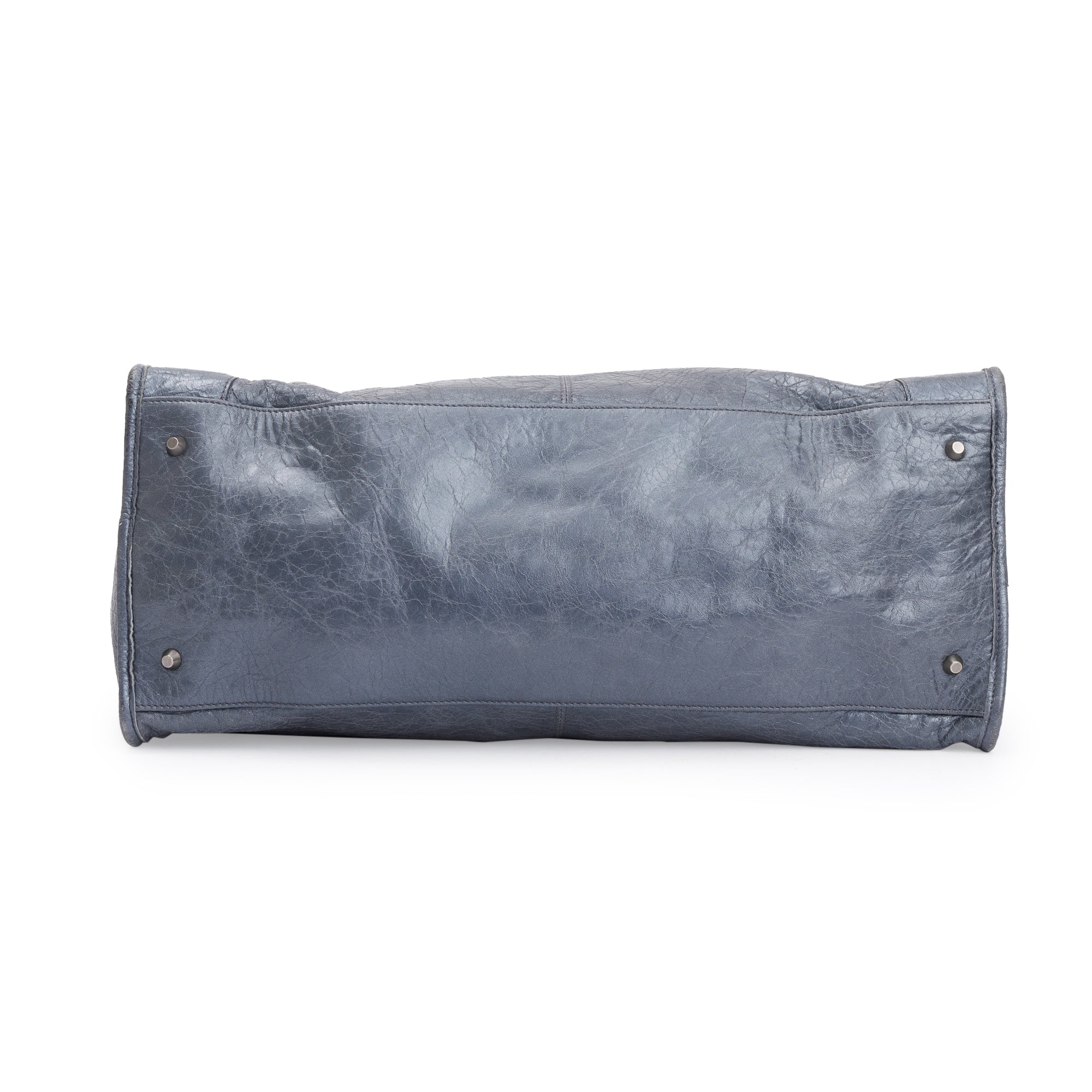 Balenciaga Blue Agneu Leather Motocross Classic Work Bag