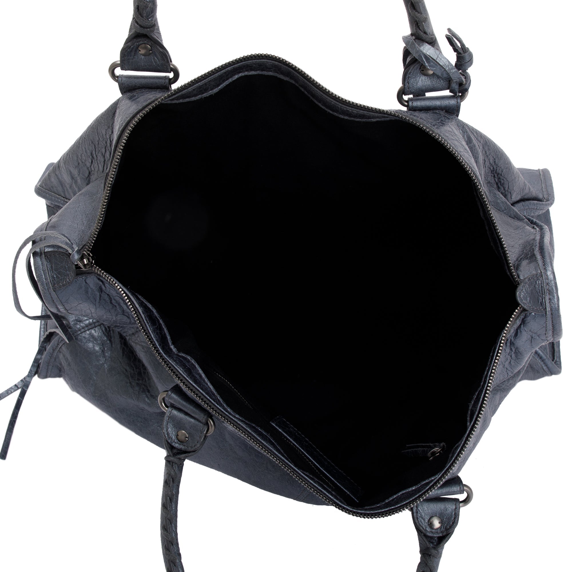 Balenciaga Blue Agneu Leather Motocross Classic Work Bag