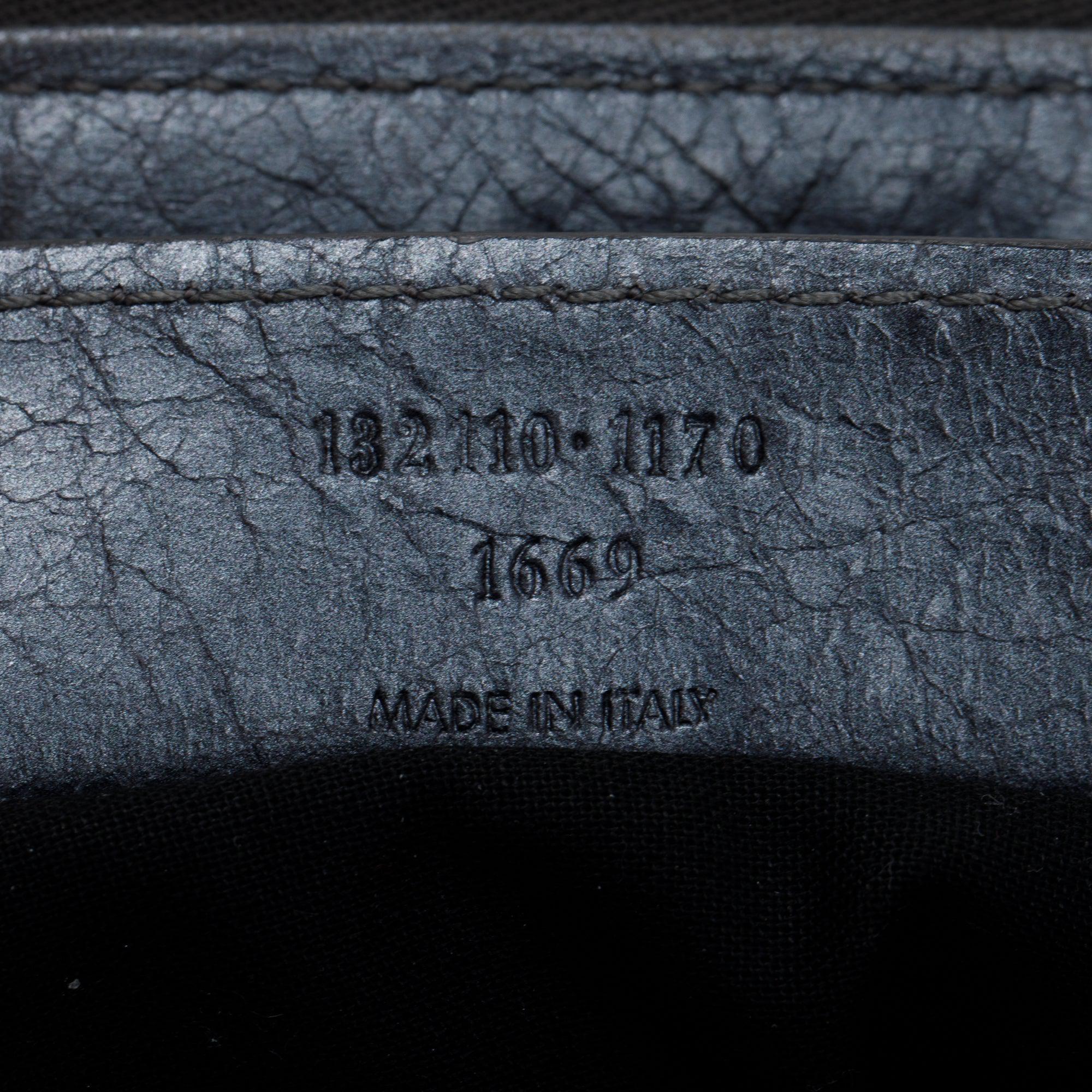 Balenciaga Blue Agneu Leather Motocross Classic Work Bag