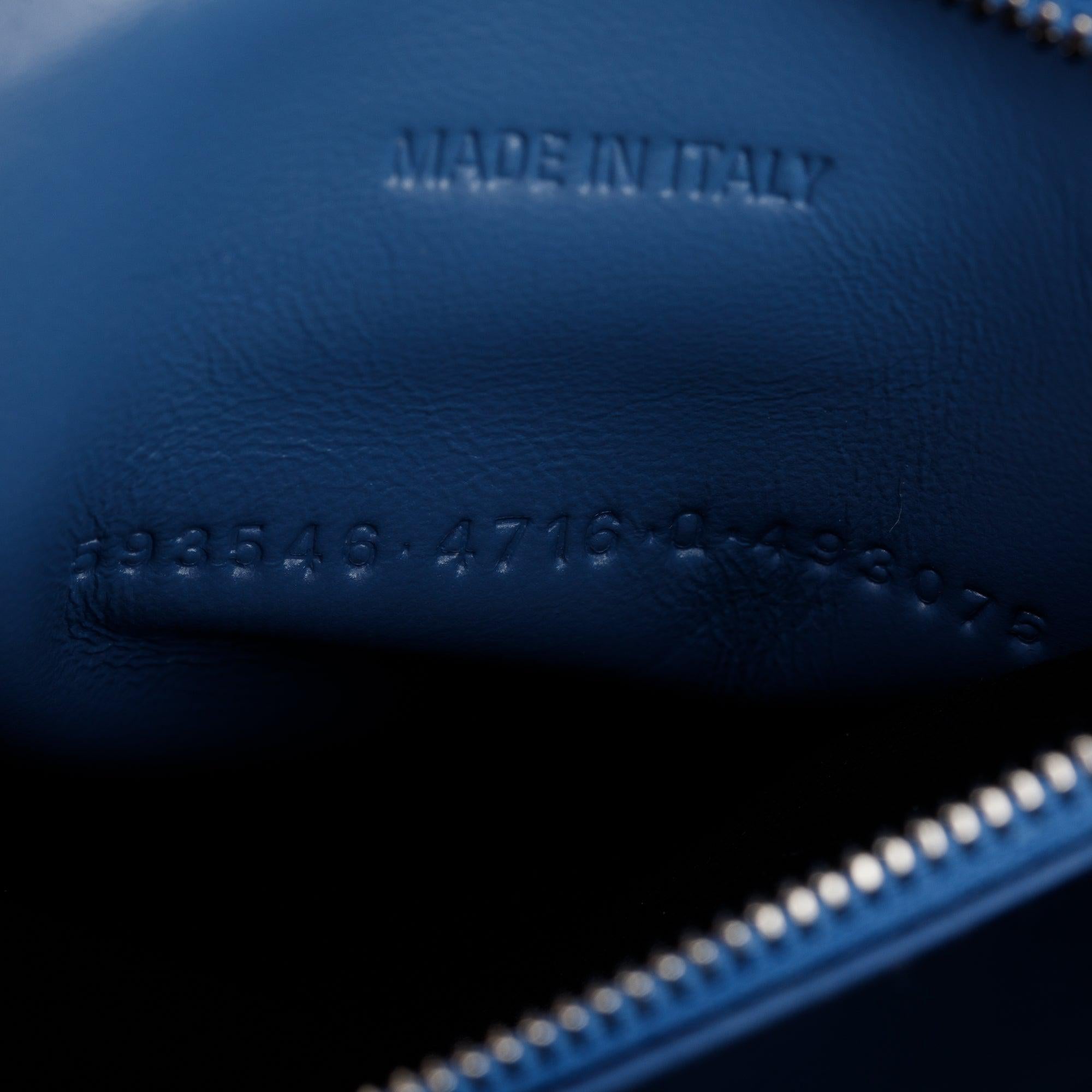 Balenciaga Blue BB Monogram Denim Small Hourglass Top Handle Bag w/ Strap