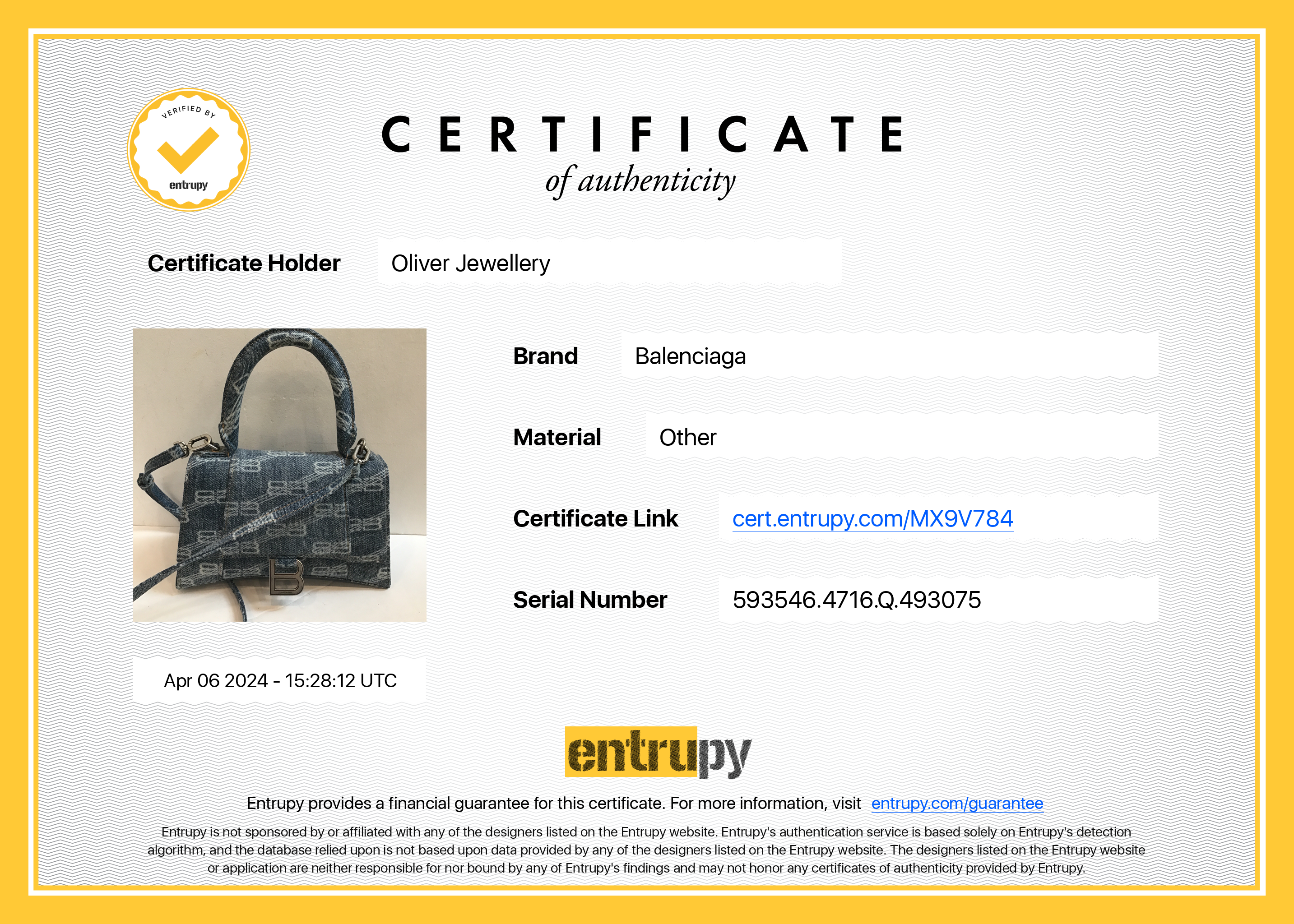 Balenciaga Blue BB Monogram Denim Small Hourglass Top Handle Bag w/ Strap