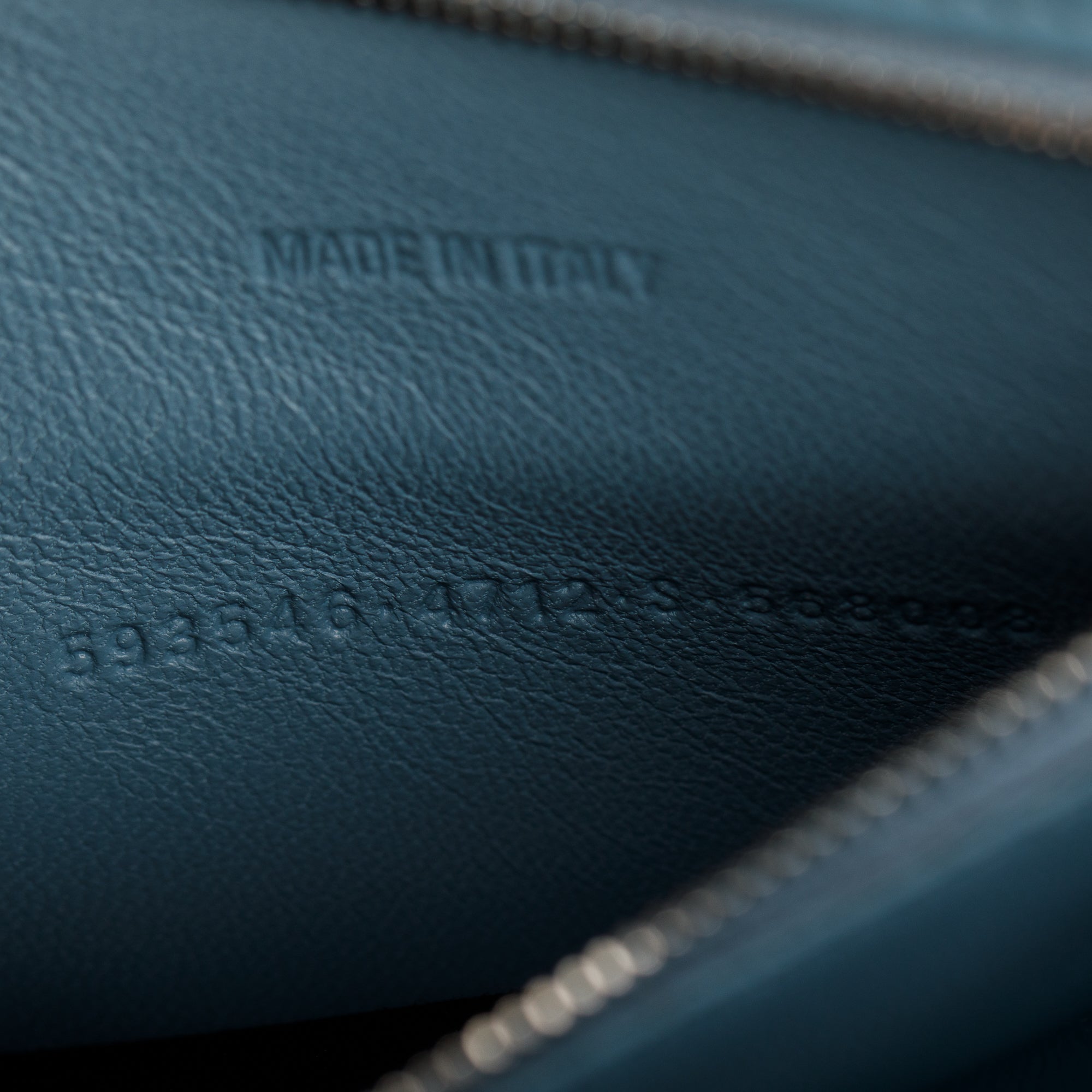 Balenciaga Blue Grey Croc-Embossed Calfskin Leather Small Hourglass Top Handle Bag w/ Strap & Receipt