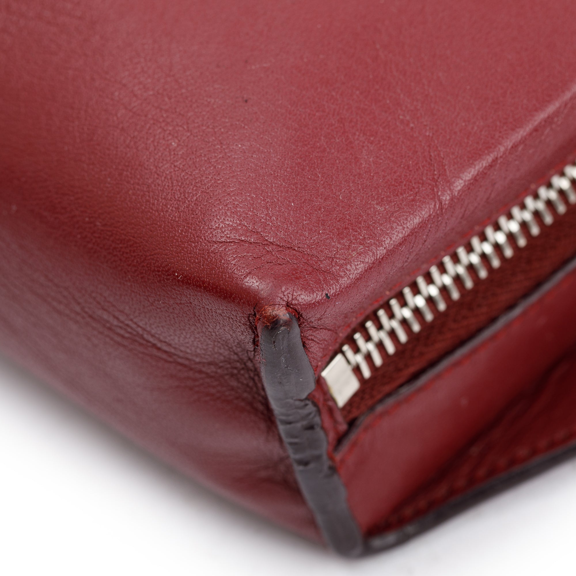 Balenciaga Burgundy Leather Papier Zip Around Belt Bag