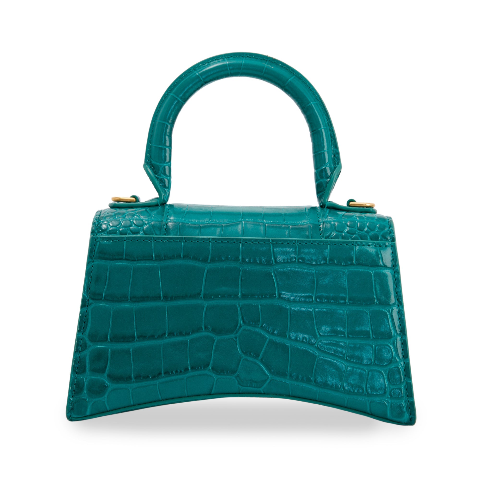 Balenciaga Croc-Embossed Hourglass XS Top Handle Bag