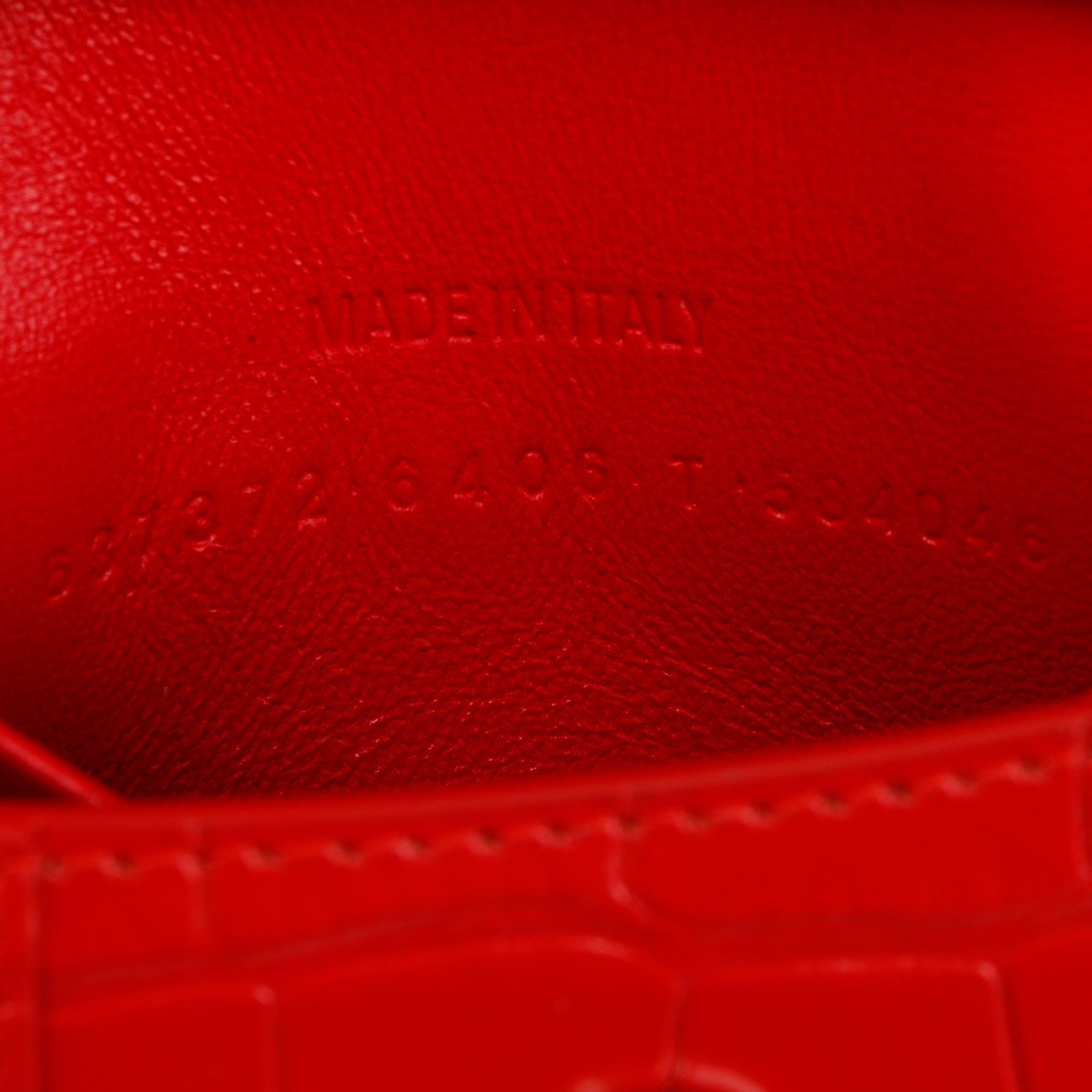 Balenciaga Croc-Embossed Mini Hourglass Bag w/ Box