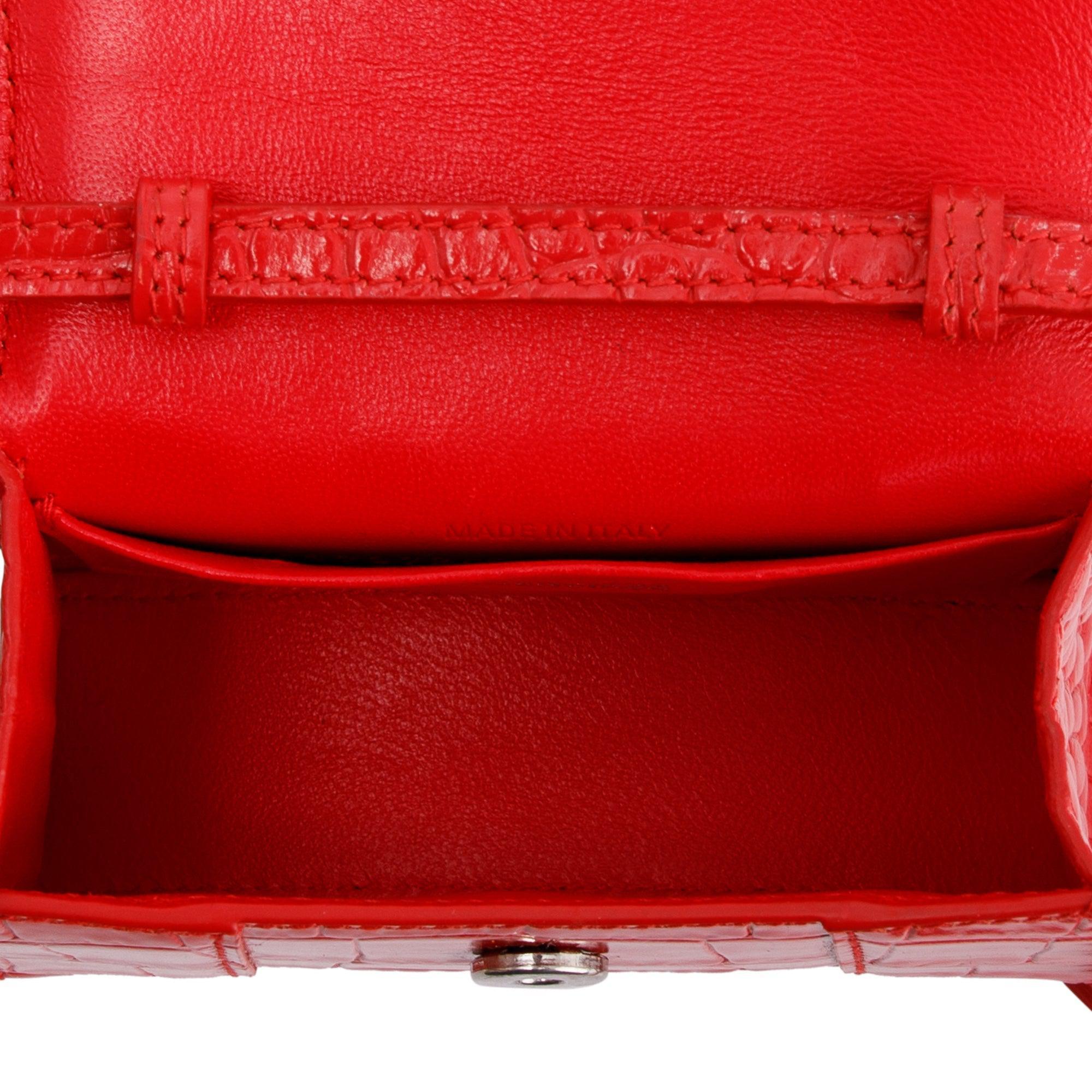 Balenciaga Croc-Embossed Mini Hourglass Bag w/ Box