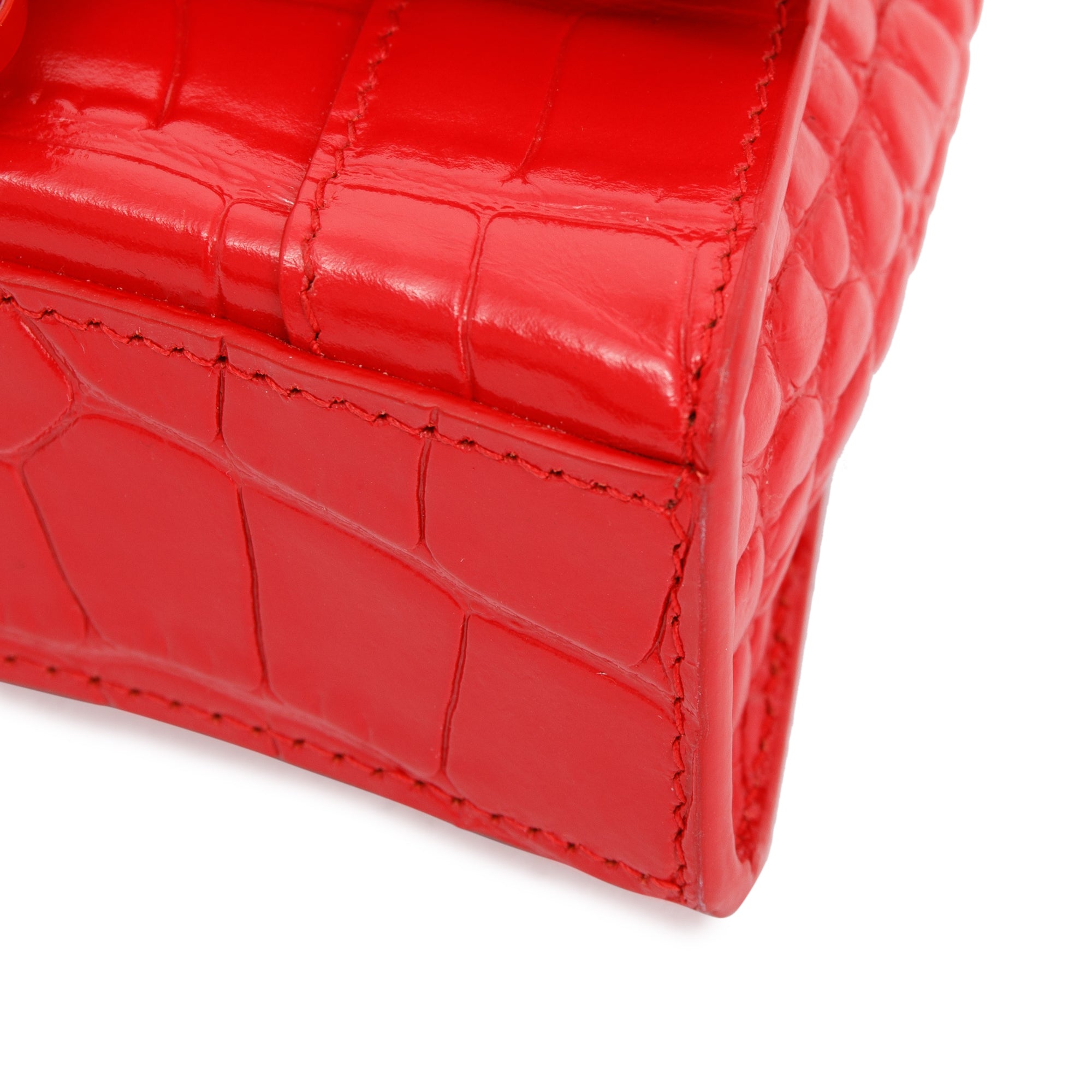 Balenciaga Croc-Embossed Mini Hourglass Bag w/ Box