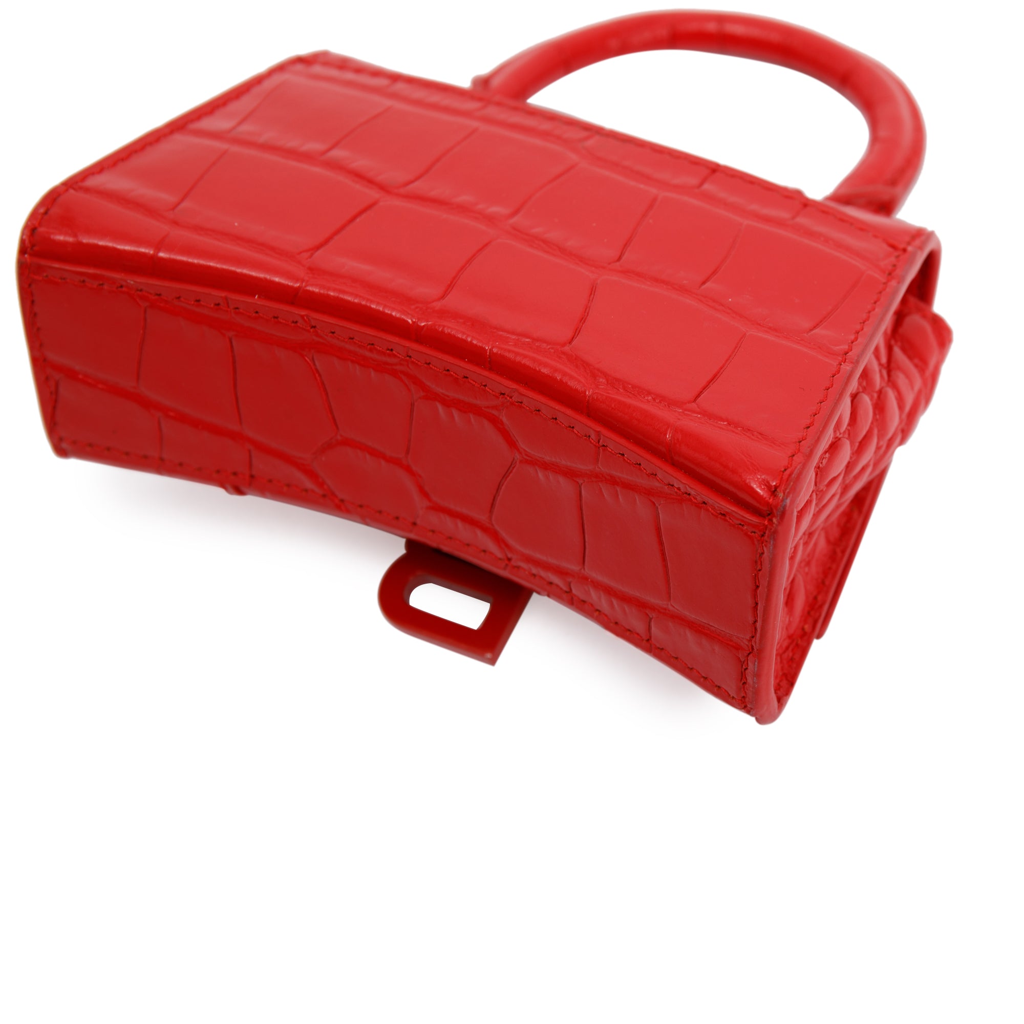 Balenciaga Croc-Embossed Mini Hourglass Bag w/ Box