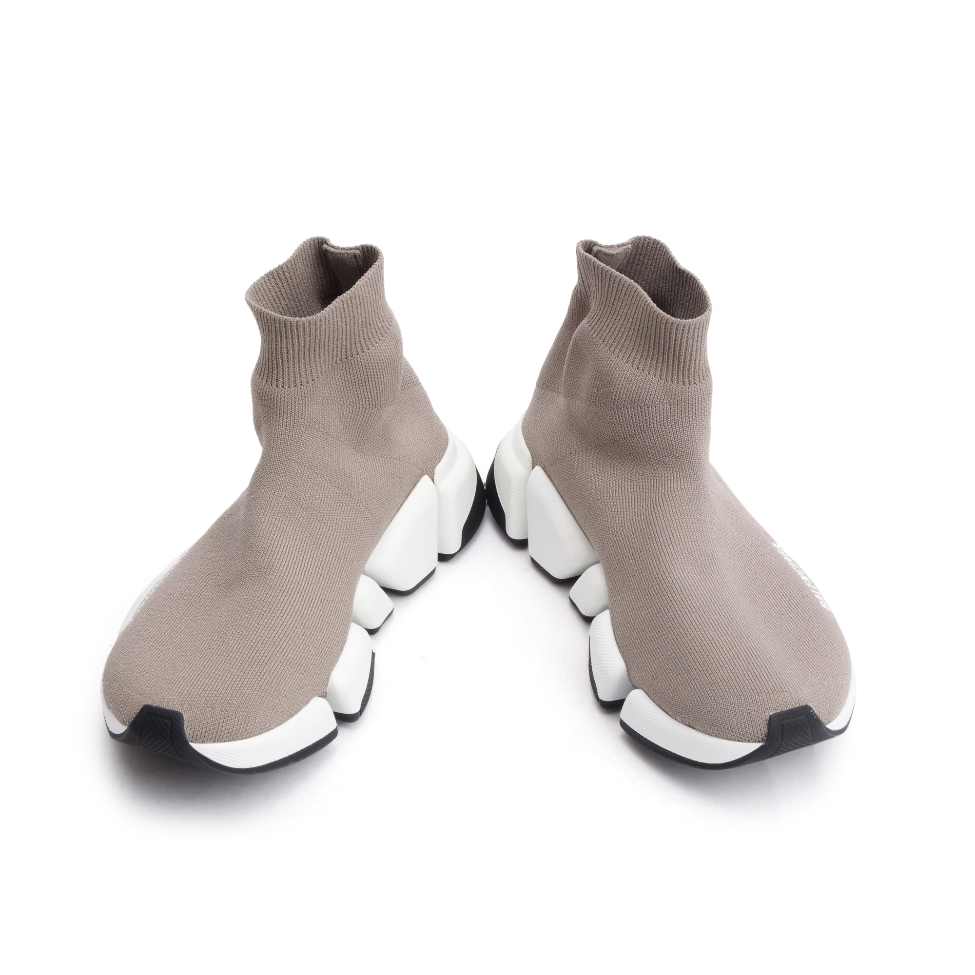 Balenciaga Dark Beige Knit Speed LT Trainer Sock Sneaker, Size 35 w/ Box