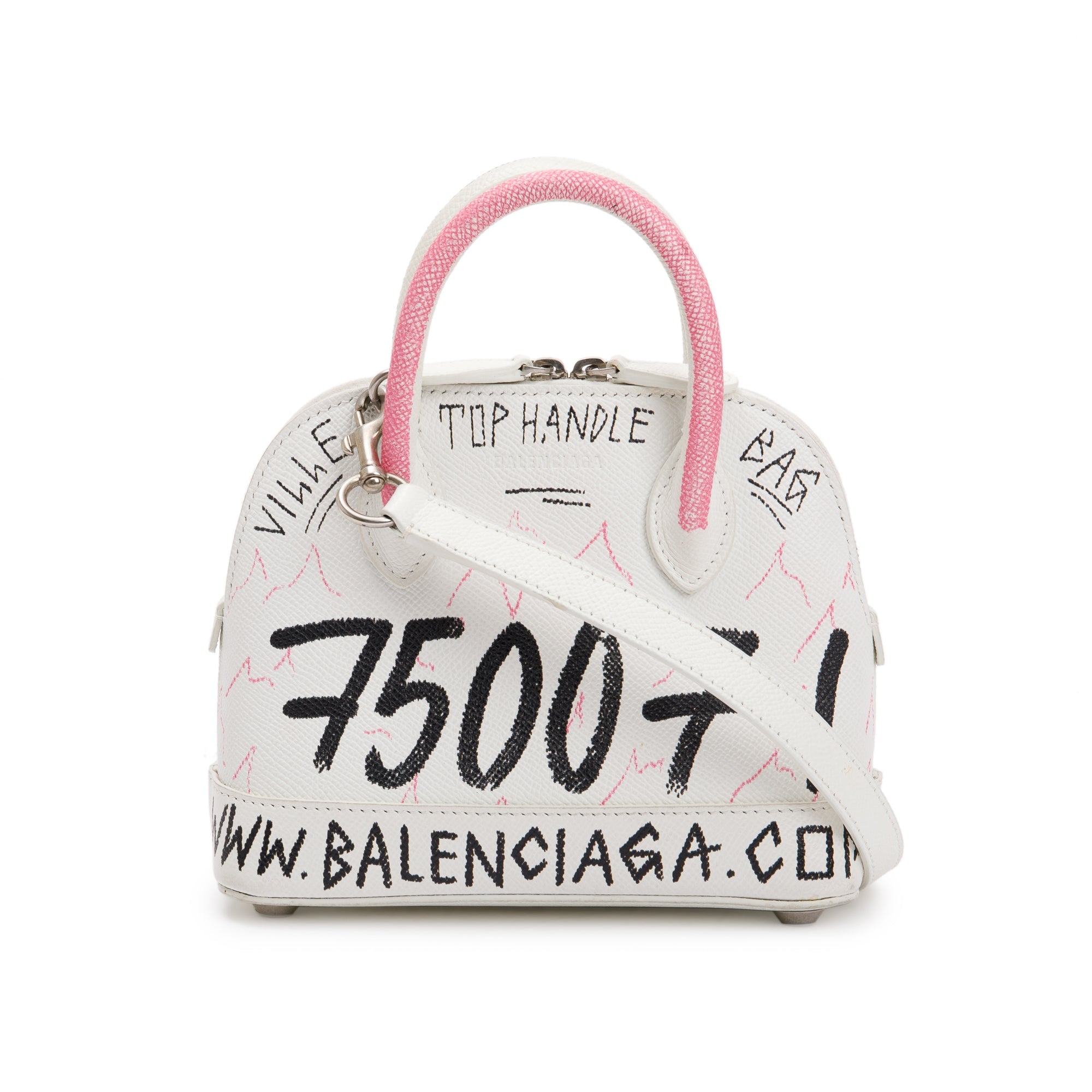 Balenciaga Graffiti Ville XXS Top Handle Bag w/ Strap & Box