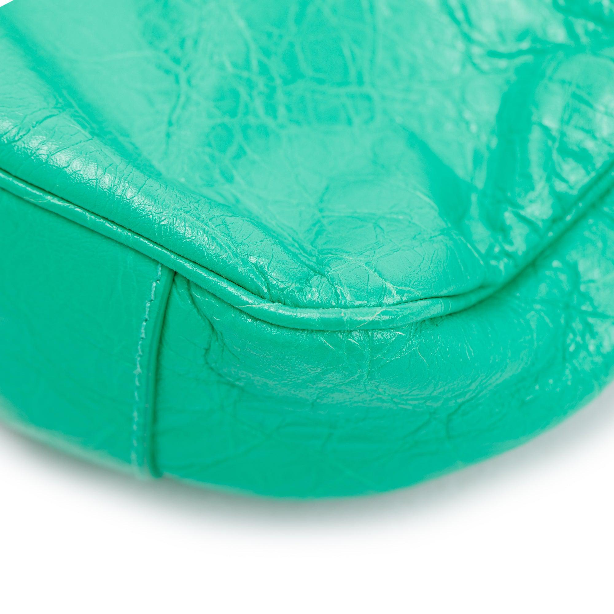 Balenciaga Green Arena Calfskin Leather Le Cagole XS Shoulder Bag