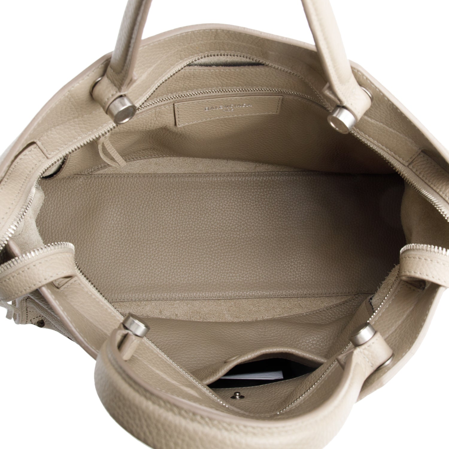 Balenciaga Grey Agneau Perforated Leather Blackout City Bag