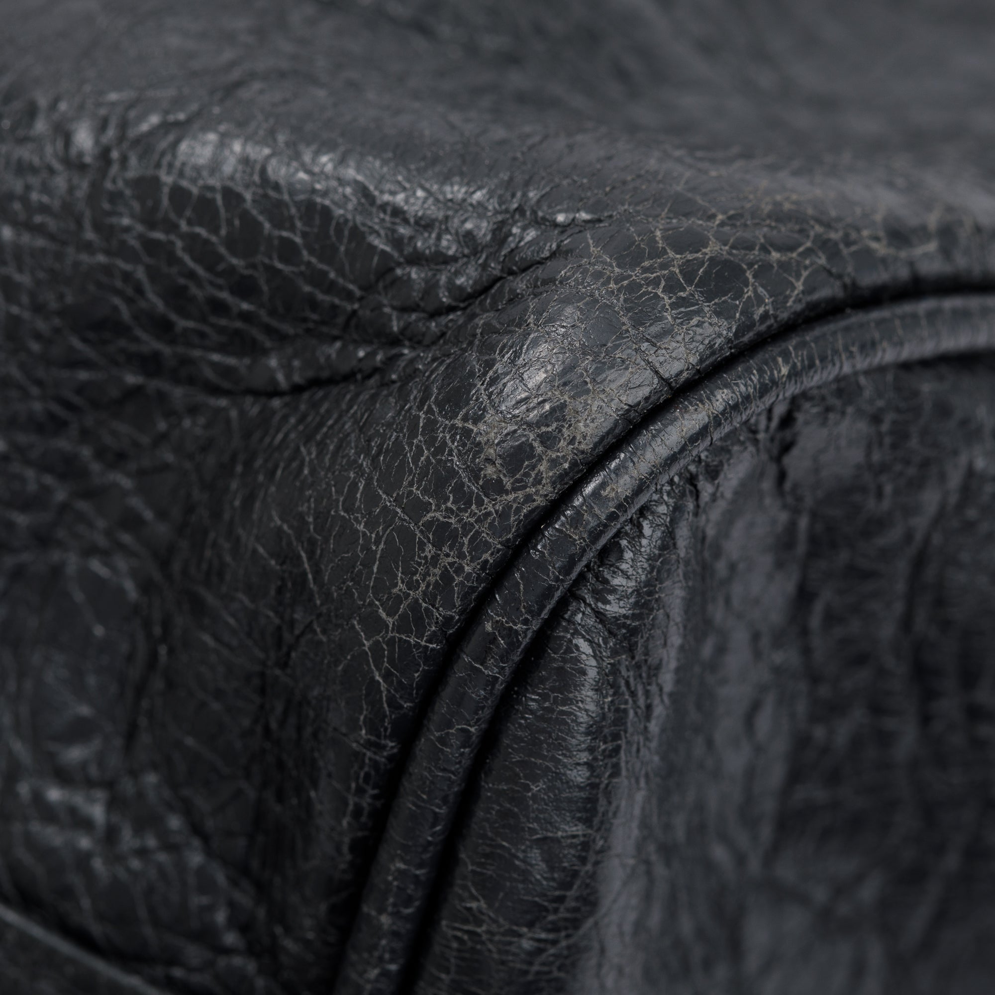 Balenciaga Grey Agneu Leather Motocross Classic City Velo Bag