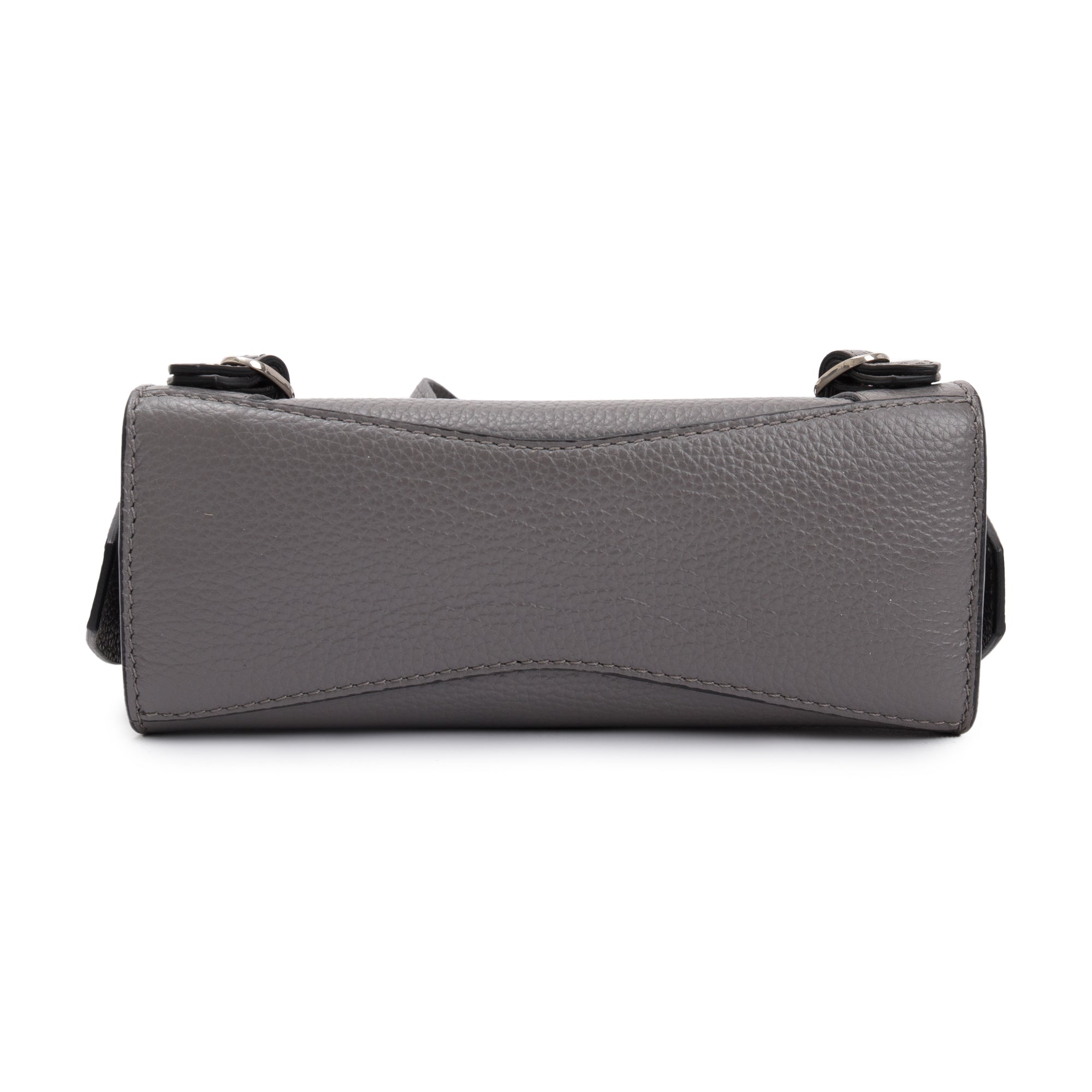 Balenciaga Grey Calfskin Leather Nano Neo Classic Top Handle Bag w/ Strap